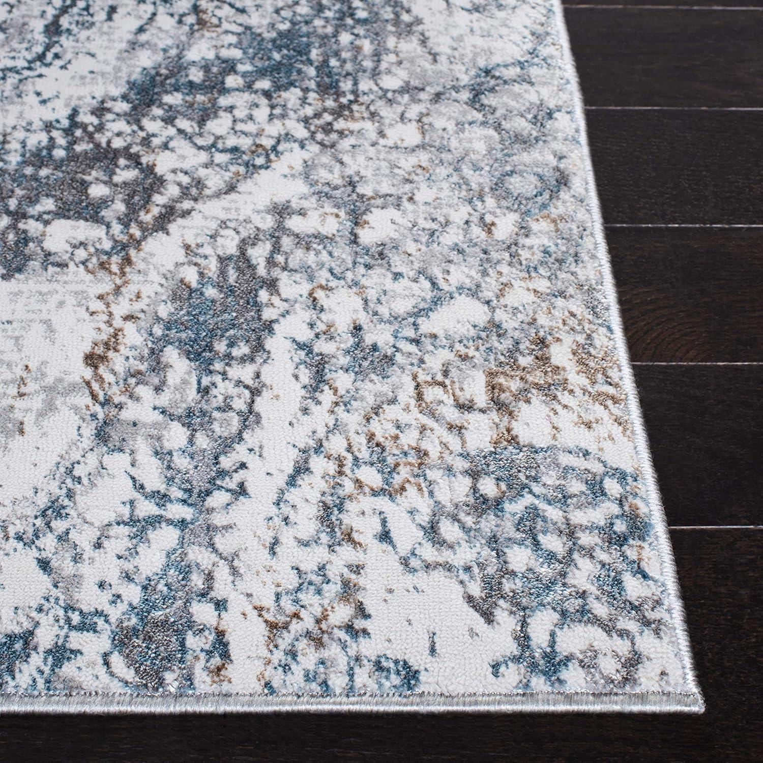 SAFAVIEH Sonoma Malanie Abstract Area Rug, Ivory/Light Blue, 9' x 12'