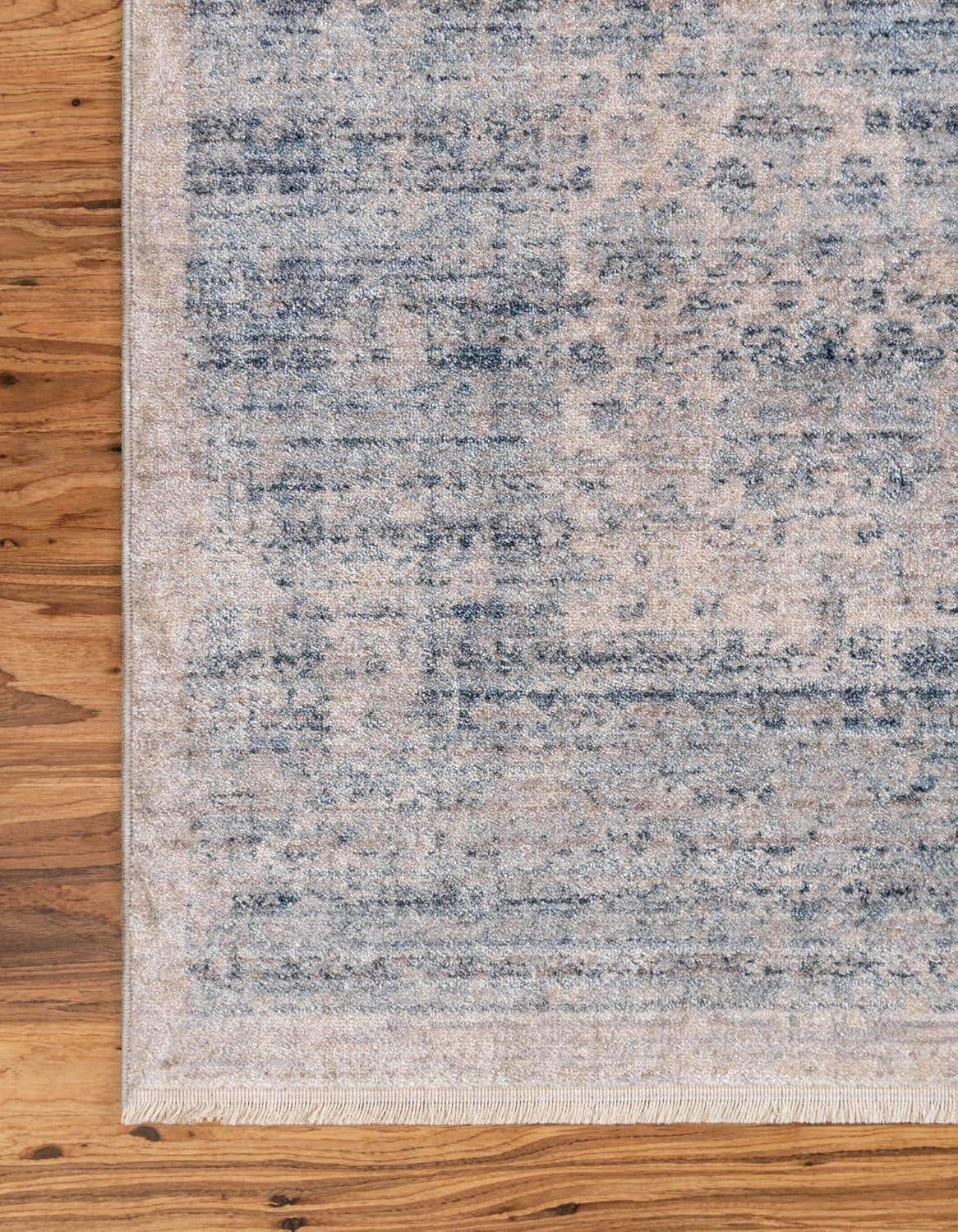 Noble Gray Rectangular Easy-Care Synthetic Area Rug