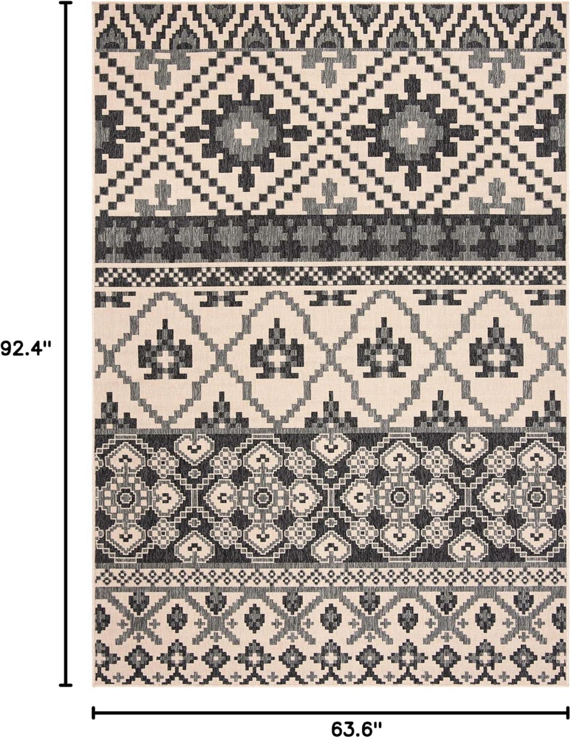 Veranda VER097 Power Loomed Indoor and Outdoor Area Rug - Green/Terracotta - 5'3"x7'7" - Safavieh.