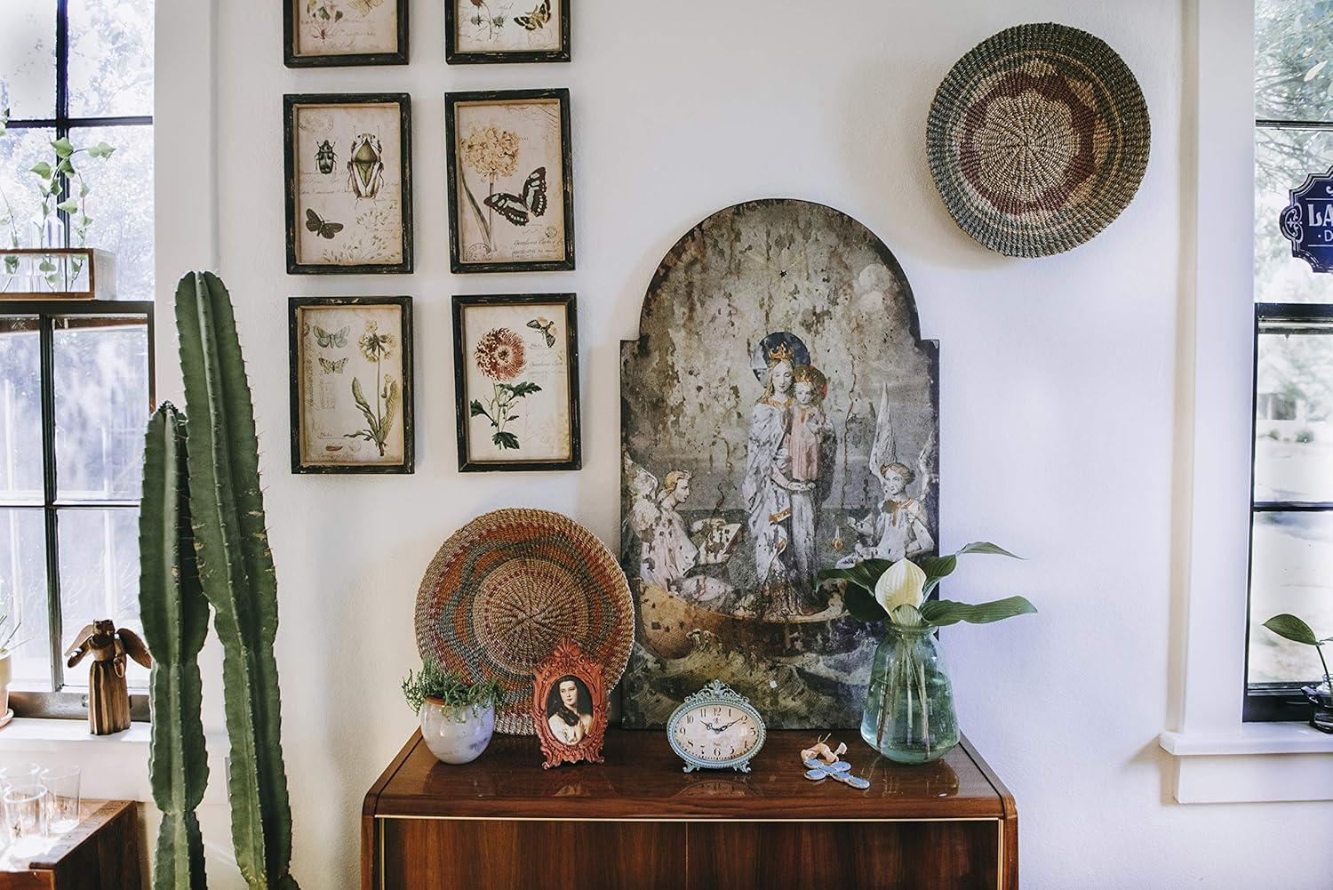 Woven Paths 6.5" x 2" x 6.25" Antique Style Pewter Mantel Clock in Distressed Aqua