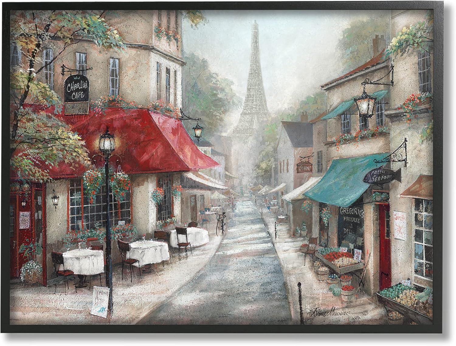 Stupell Industries " Parisian City Streets Traditional Countryside Bistro Architecture " by Ruane Manning