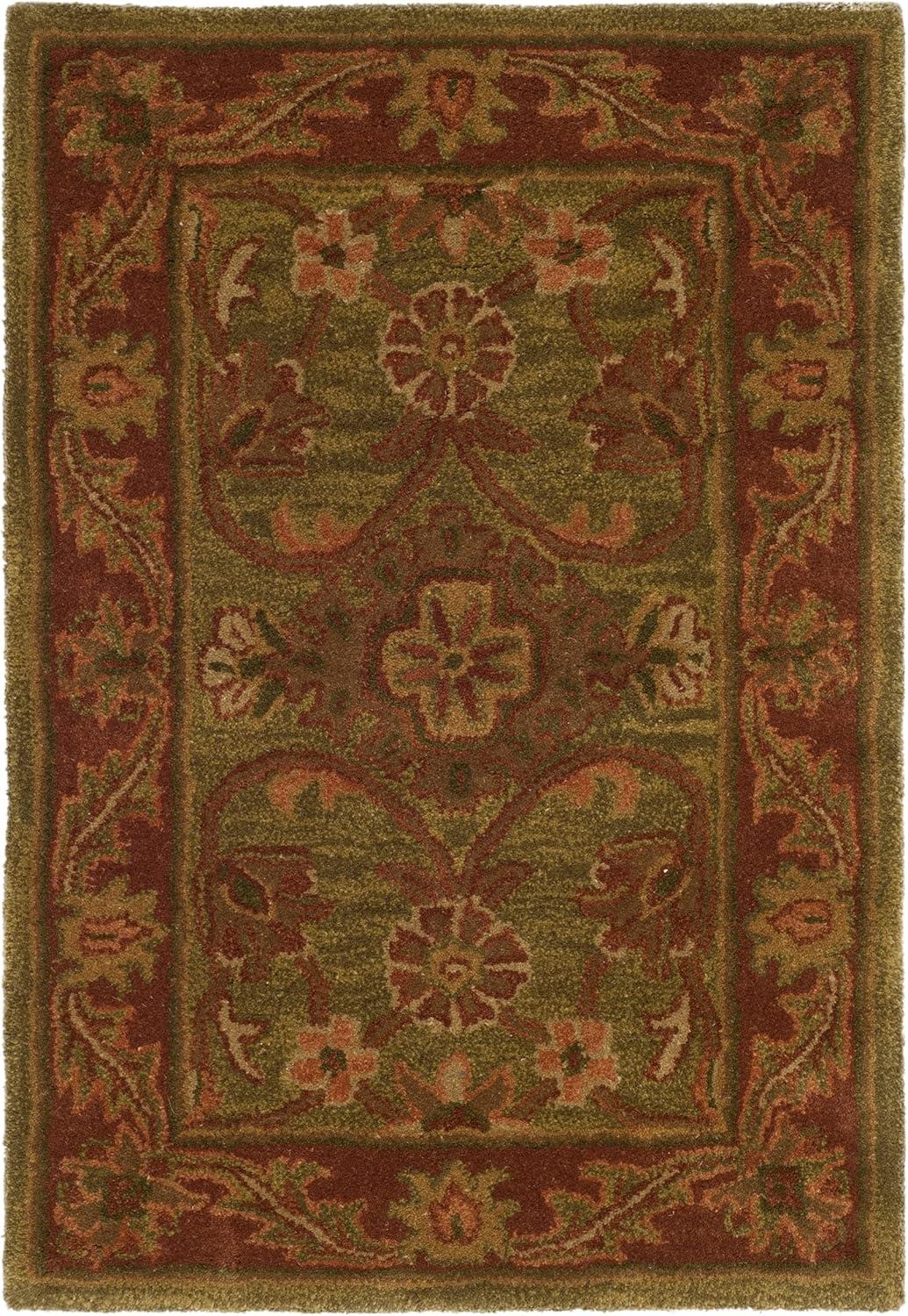 Golden Jaipur GJ250 Hand Tufted Accent Rug - Green/Rust - 2'x3' - Safavieh.