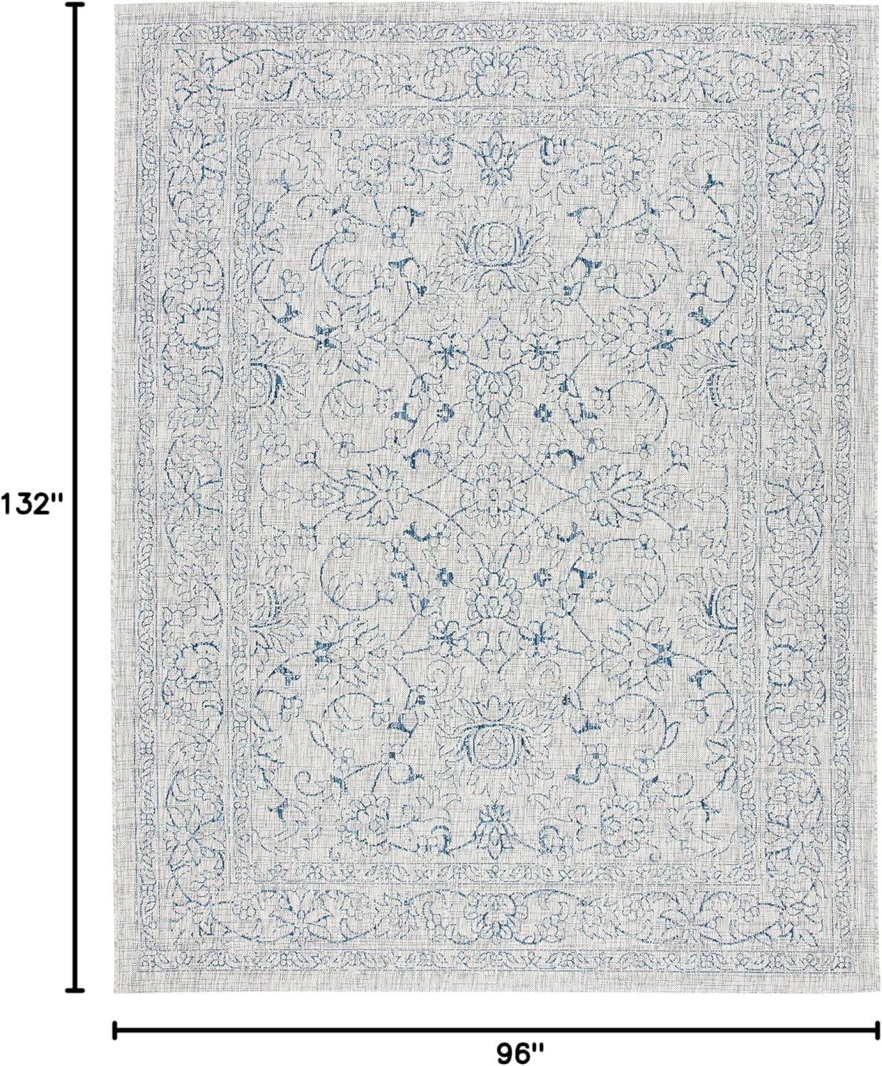 Courtyard CY8680 Power Loomed Indoor and Outdoor Area Rug - Grey/Navy - 8'x11' - Safavieh