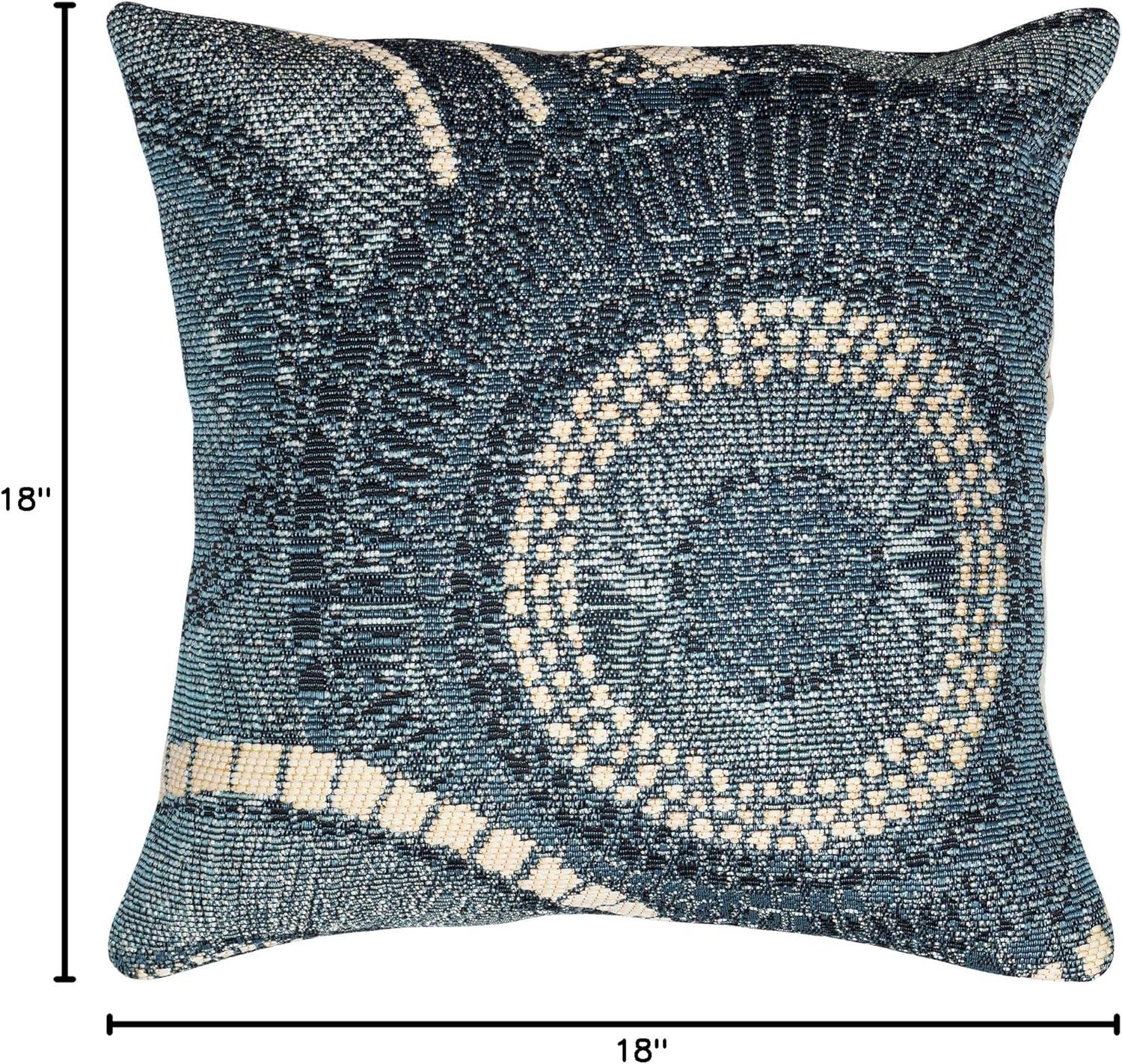 Liora Manne  Marina Circles Indoor/Outdoor Pillow Delft 18" x 18"