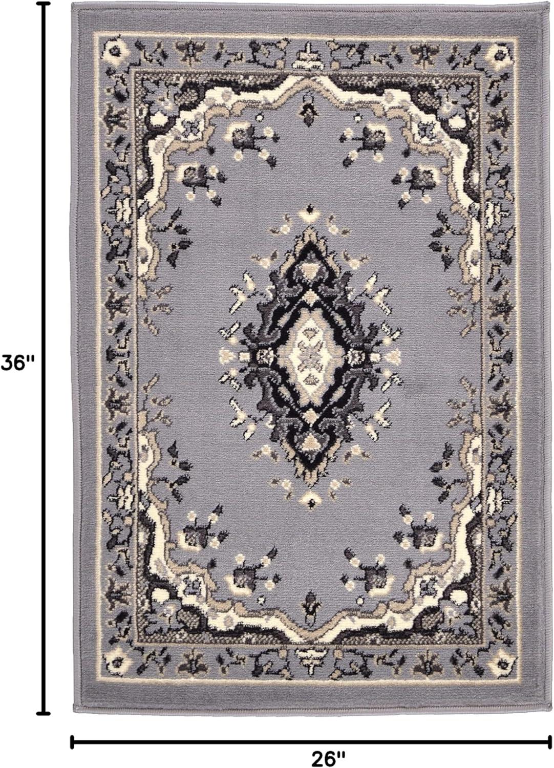 Unique Loom Reza Collection Area Rug - Washington (9'  x 12' Rectangle Black/Gray)