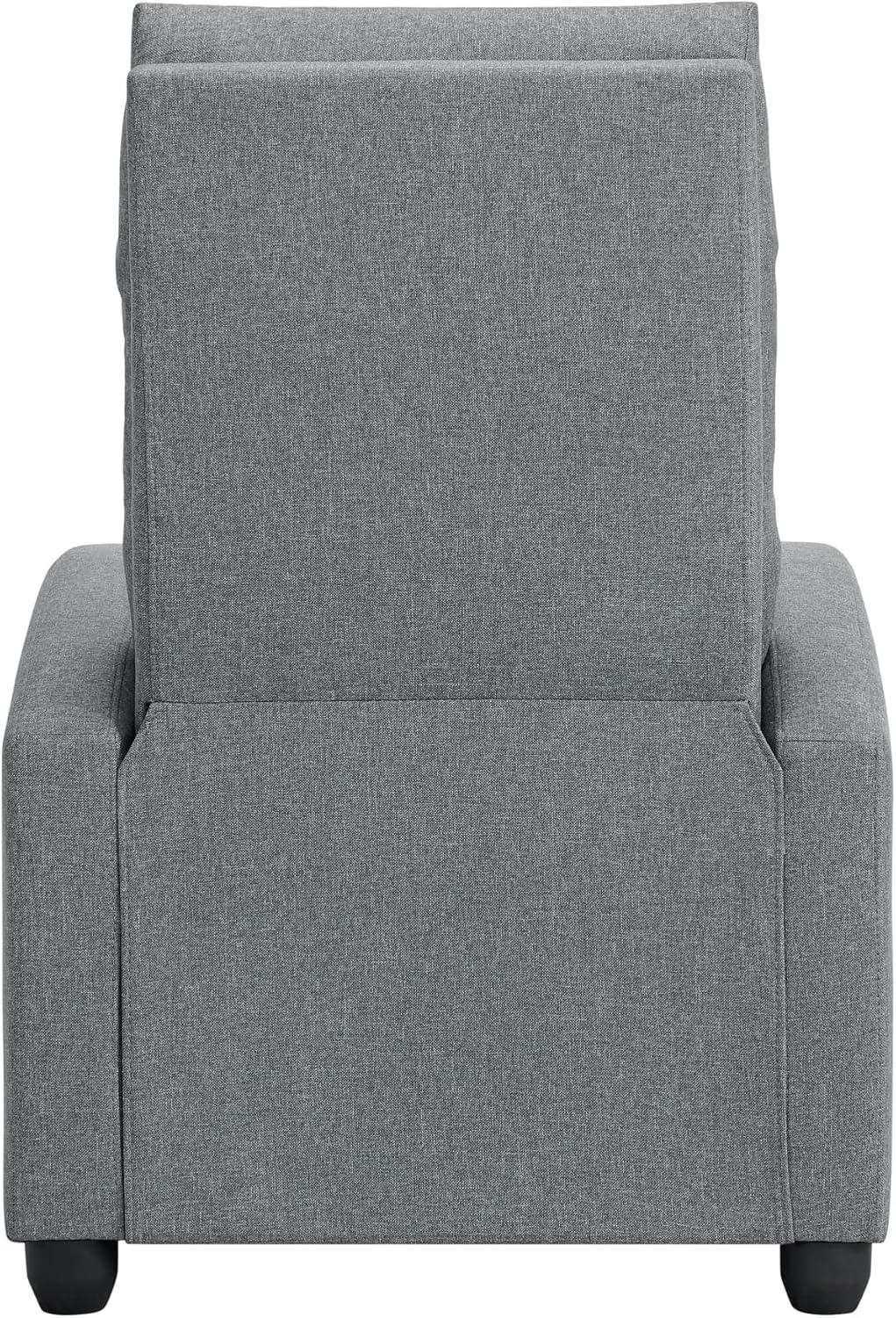 Recliner Chair for Adults Push Back Armchair Home Theater Seating with Lumbar Support Single Sofa for Living Room,Grey(Fabric)