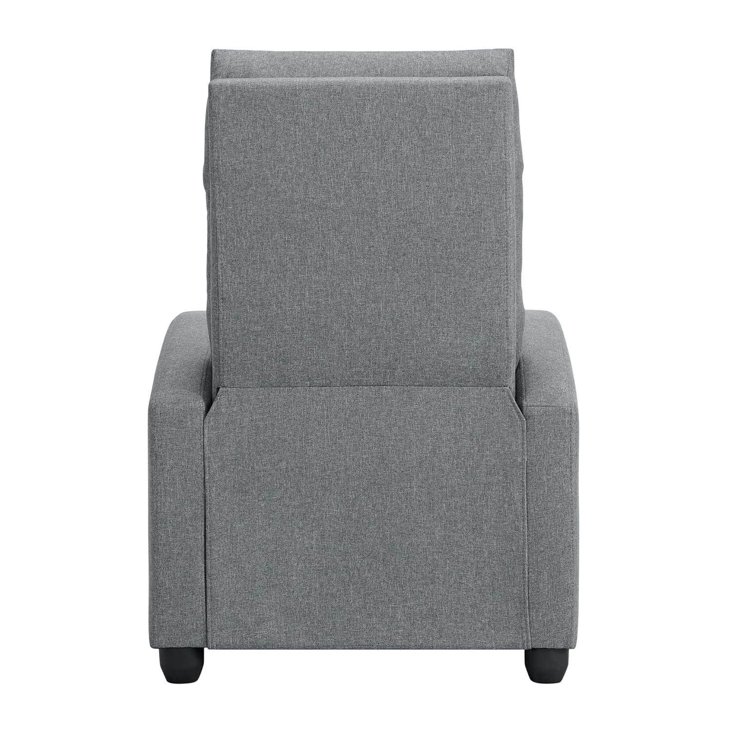 Recliner Chair for Adults Push Back Armchair Home Theater Seating with Lumbar Support Single Sofa for Living Room,Grey(Fabric)