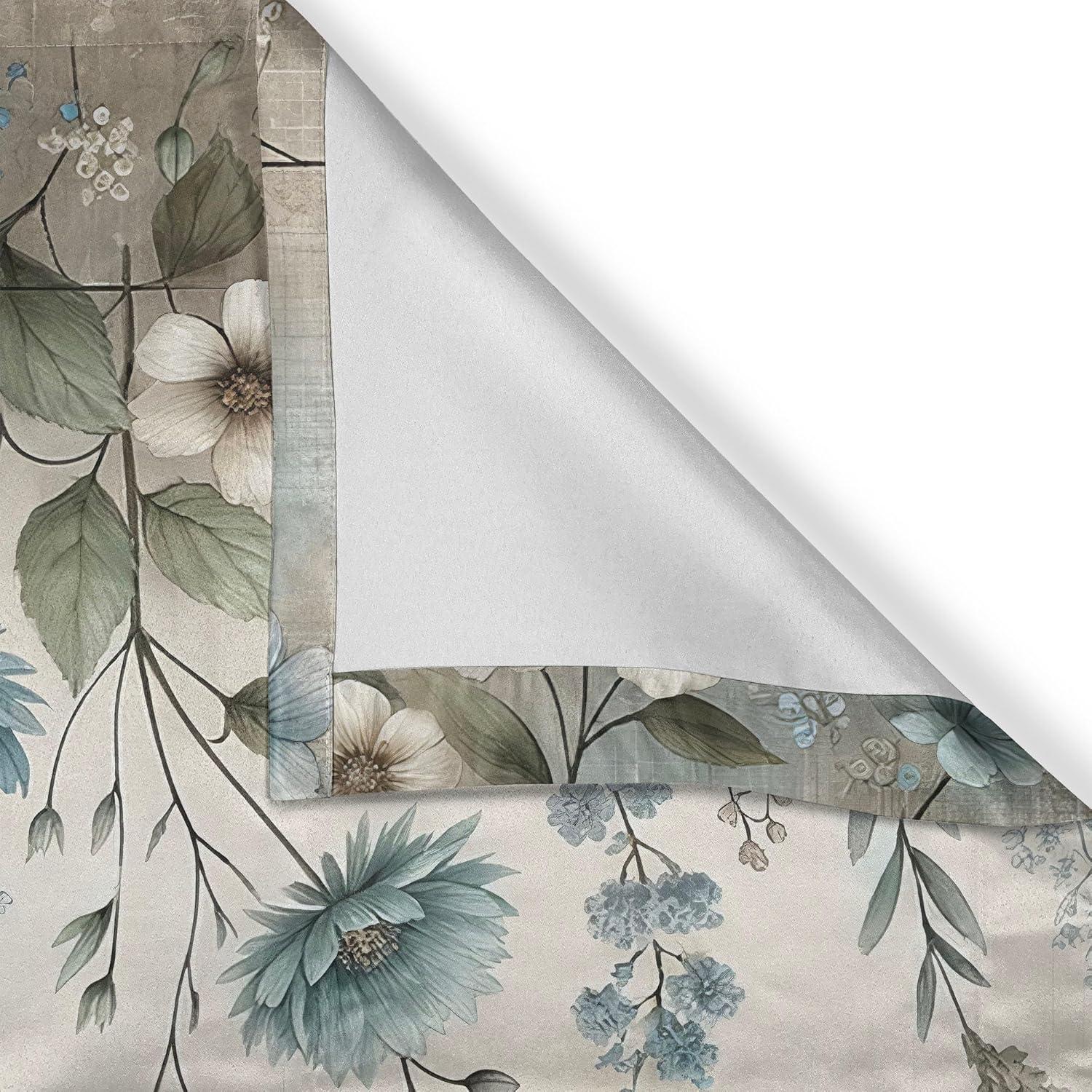 Floral Tailored 55'' W Kitchen Curtain