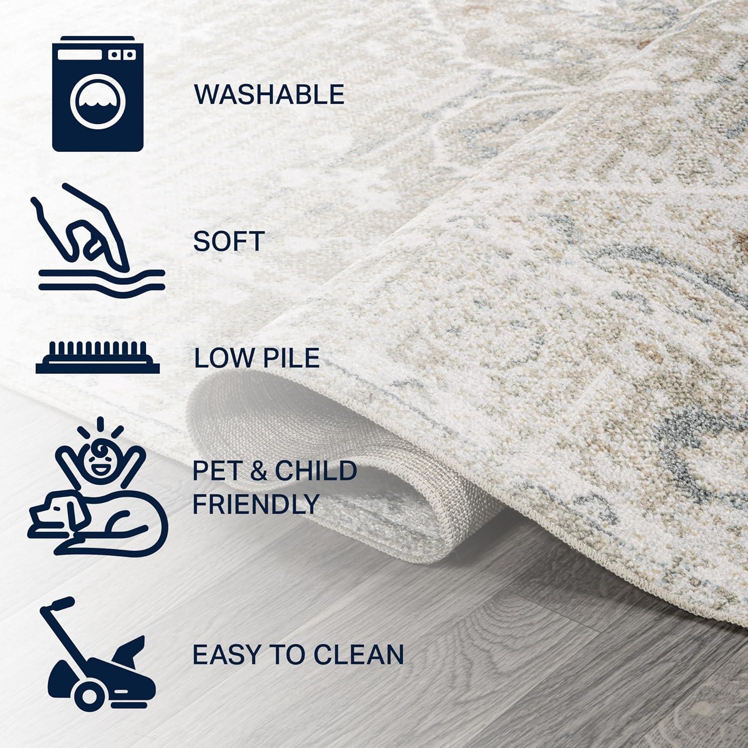 JONATHAN Y Shaii Global Medallion Low-Pile Machine-Washable Indoor Area Rug