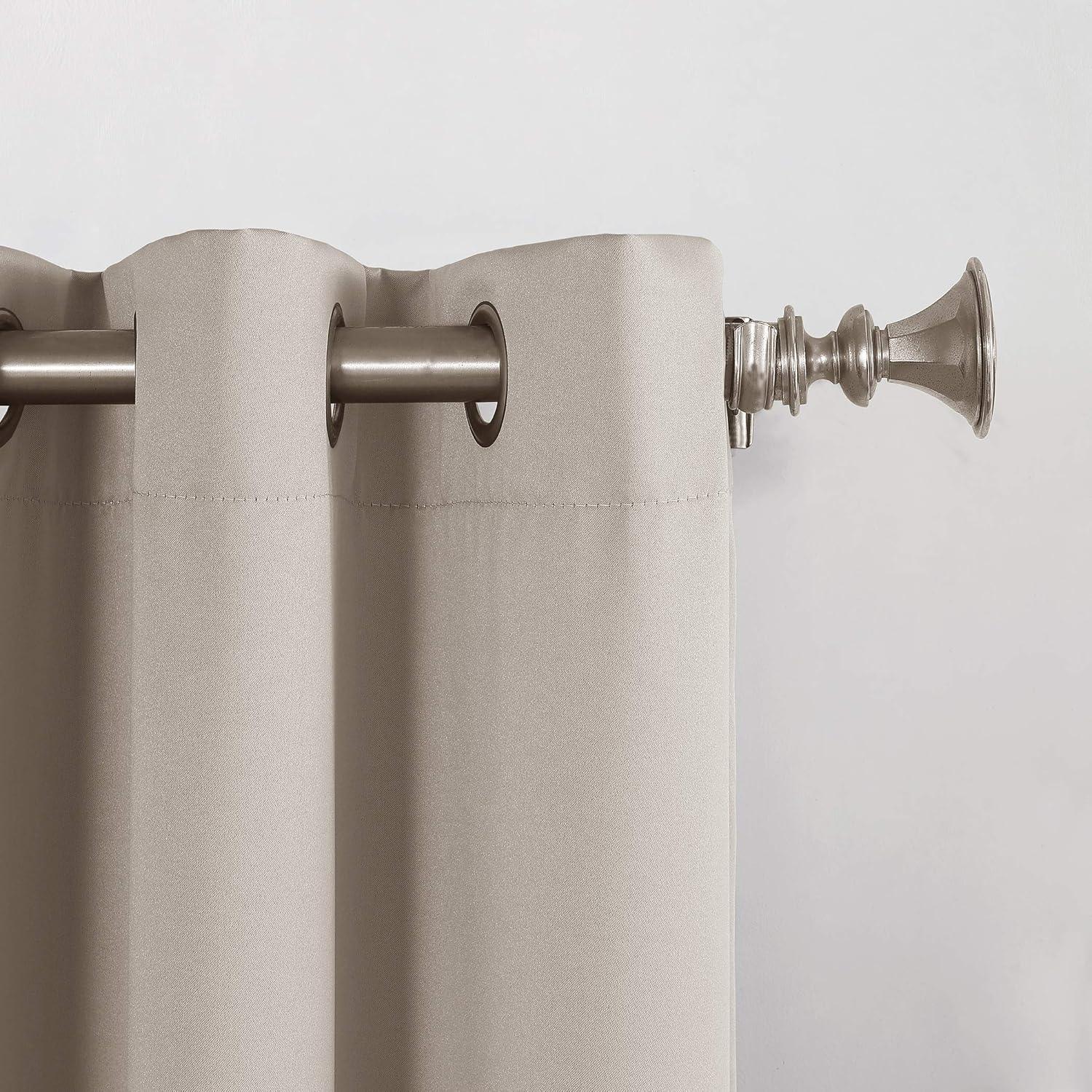 Sun Zero Madison Room-Darkening Grommet Curtain Panel, 54"X108", Stone