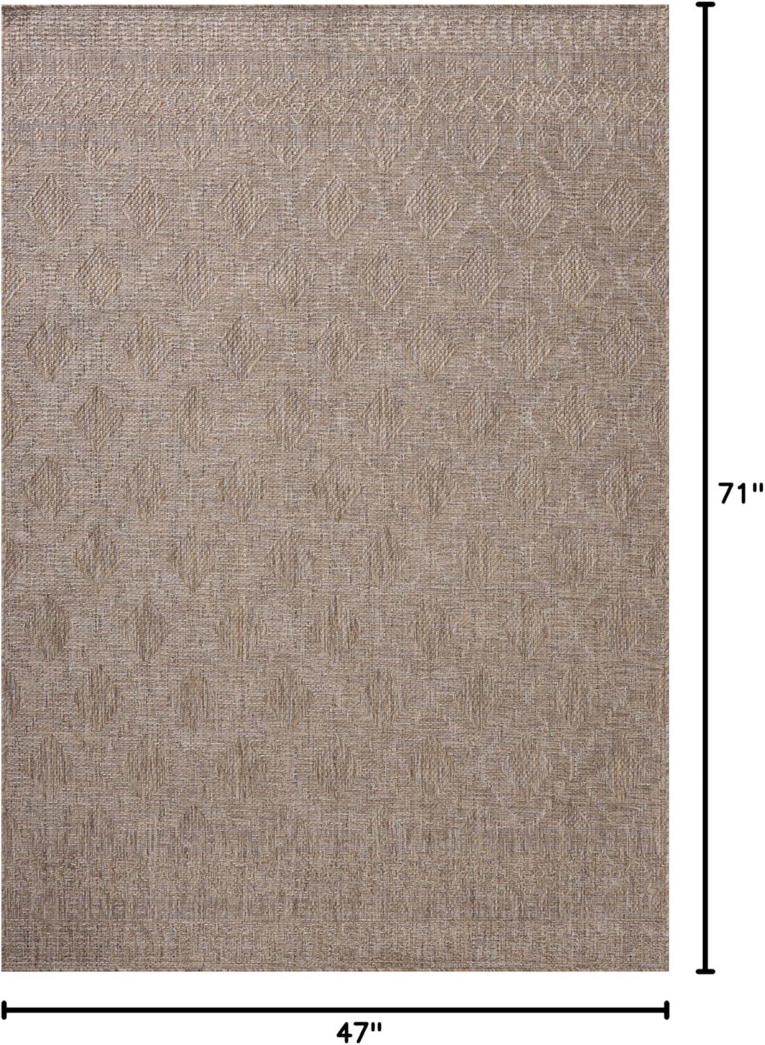 Topanga II Indoor / Outdoor Rug by Amber Lewis x Loloi - Natural and Mist / 3'11" x 5'11"