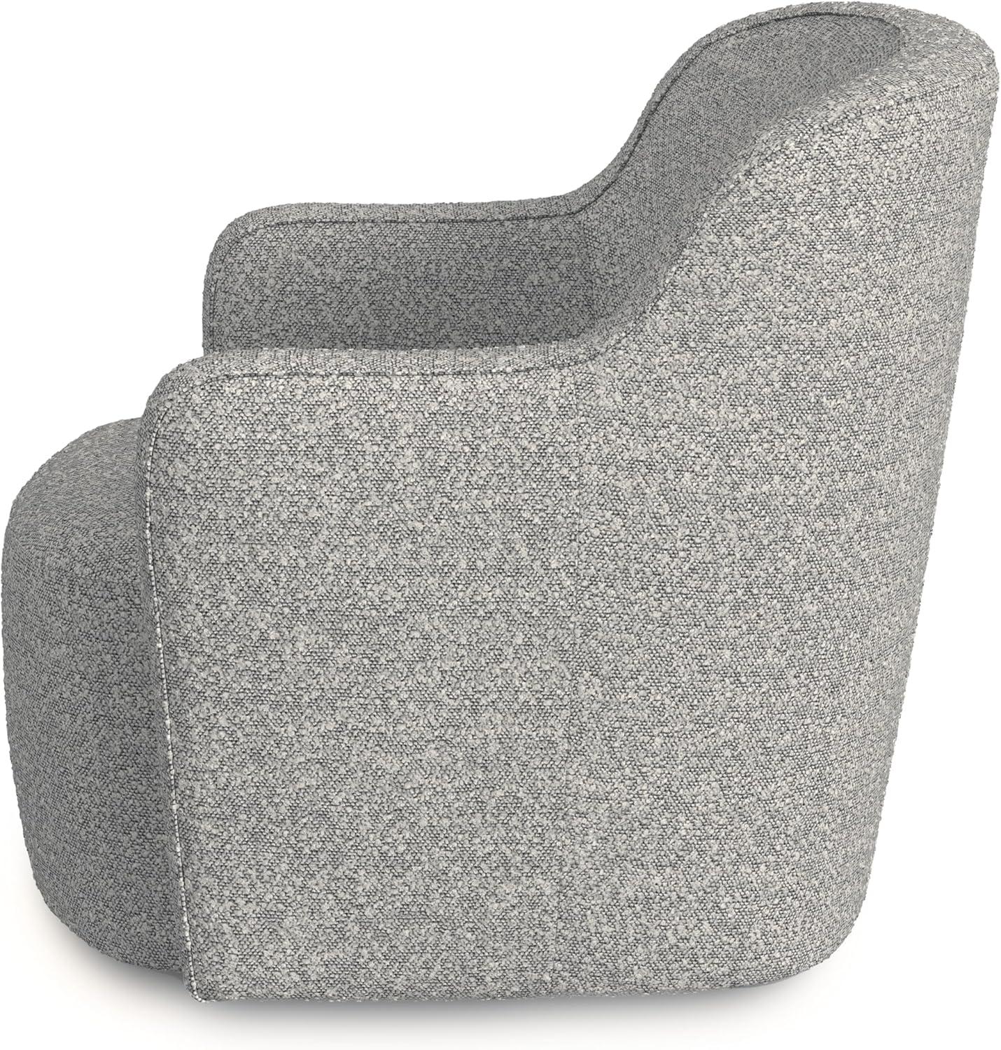 HomePop Upholstered Swivel Accent Chair White/Gray Boucle