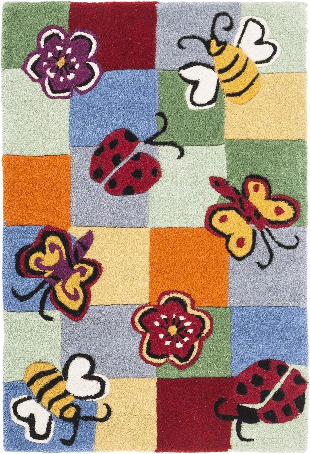 SAFAVIEH Kids Dorris Butterflies and Flowers Area Rug, Multi, 2' x 3'