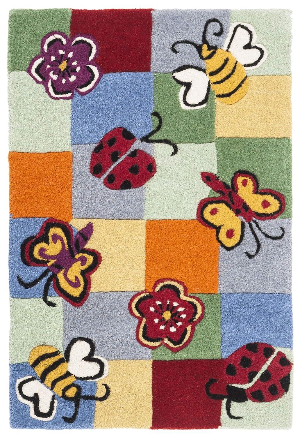SAFAVIEH Kids Dorris Butterflies and Flowers Area Rug, Multi, 2' x 3'