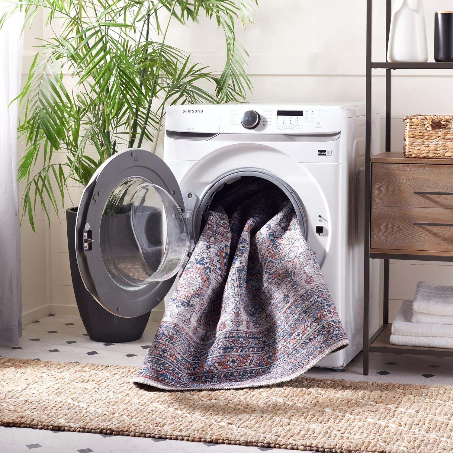 Serapi SEP520 Power Loomed Machine Washable Runner Rug - Ivory/Rust - 2'x9' - Safavieh.