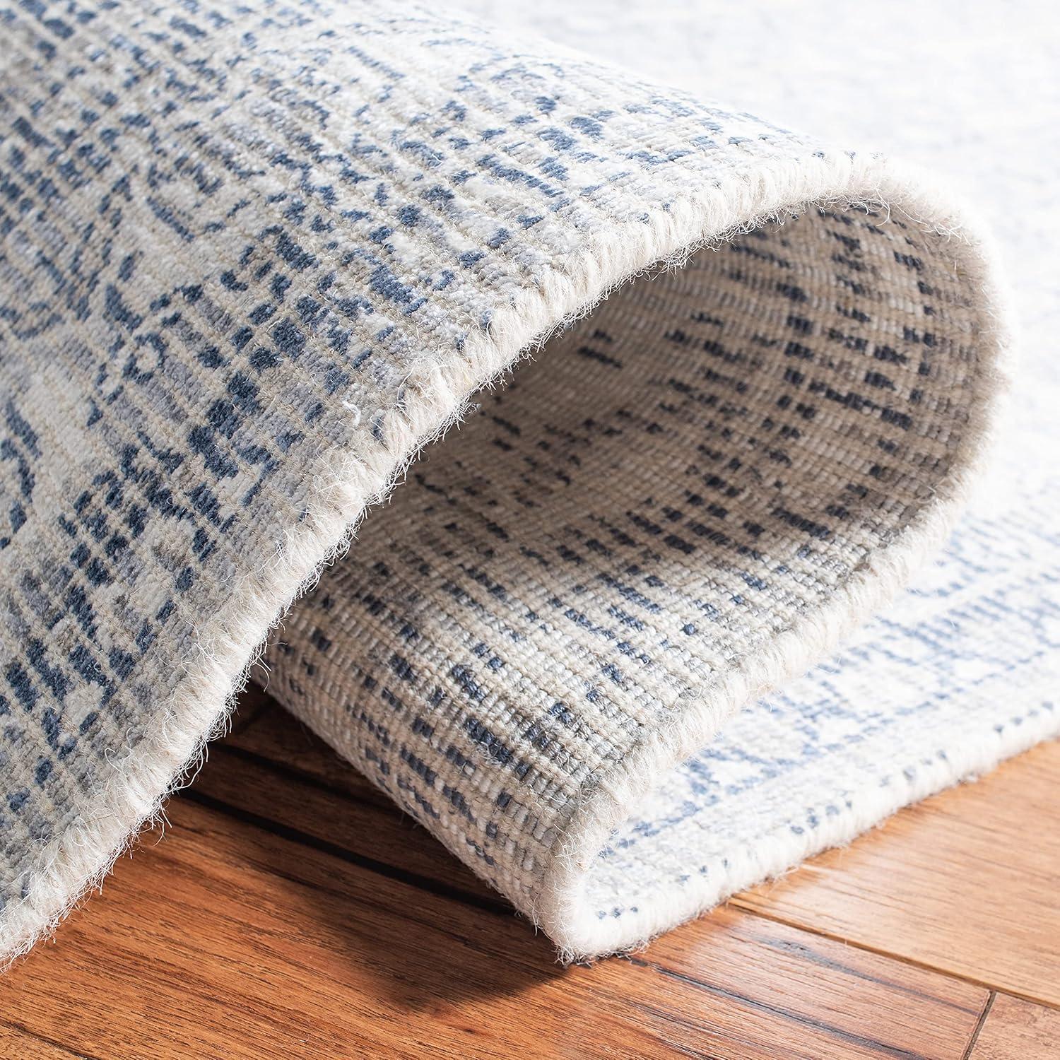 SAFAVIEH Restoration Vintage Delicia Geometric Area Rug, Blue/Ivory, 3' x 5'