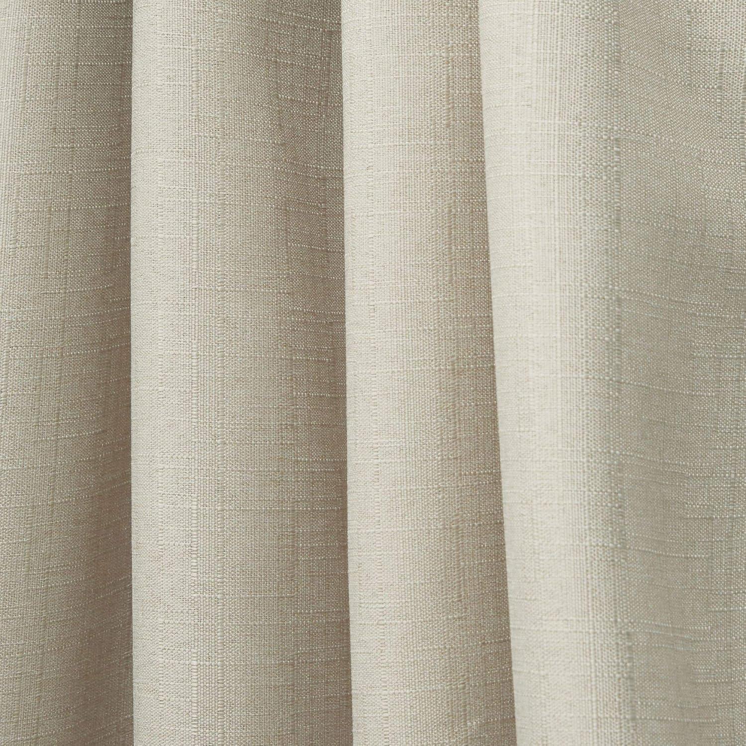 Set of 2 Loha Linen Braided Tab Top Window Curtain Panel - Exclusive Home