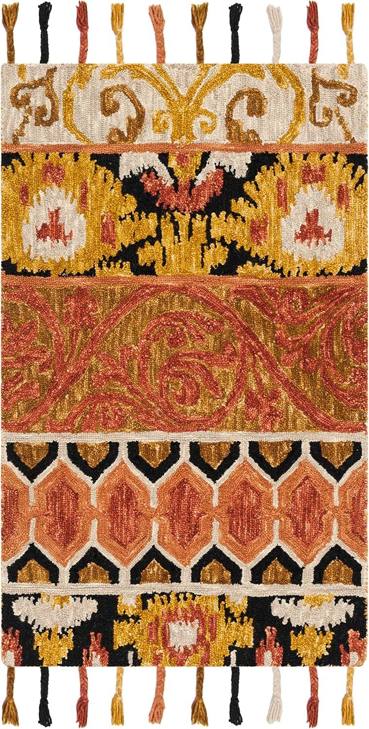 Suzani SZN203 Hand Hooked Indoor Accent Rug - Rust/Gold - 3'x5' - Safavieh.