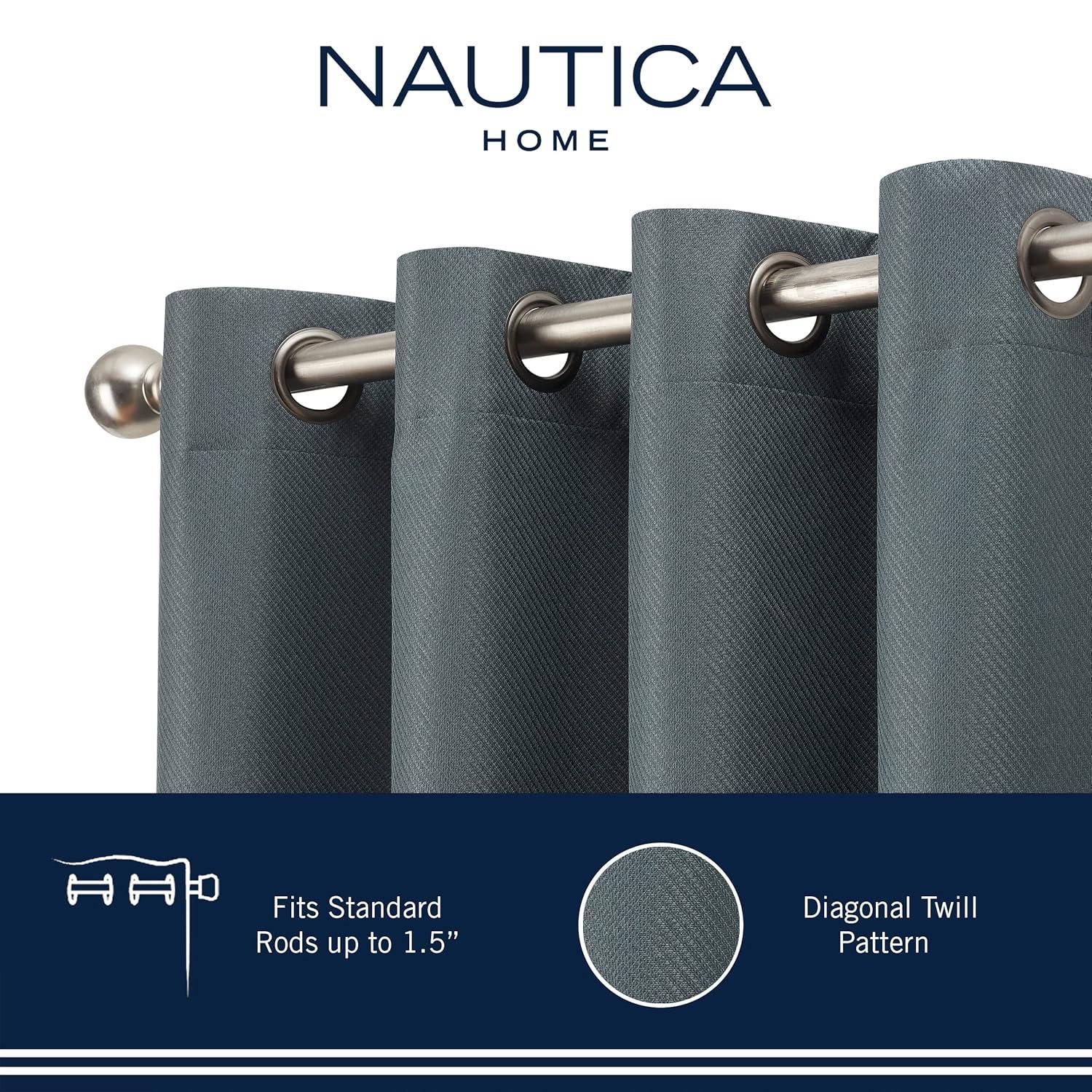 Nautica Nautica Synthetic Solid Color Blackout Thermal Rod Pocket Curtain Panels (Set of 2)