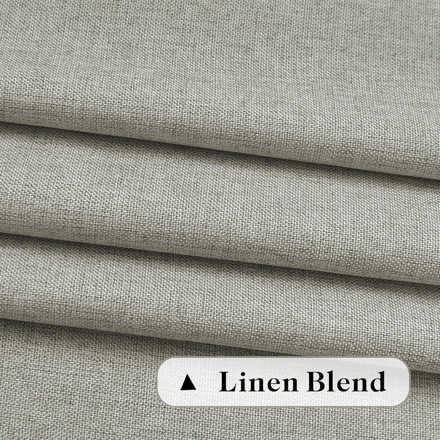 Heather Grey Faux Linen Room Darkening Curtain (1 Panel), Heather Grey, 50W X 96L