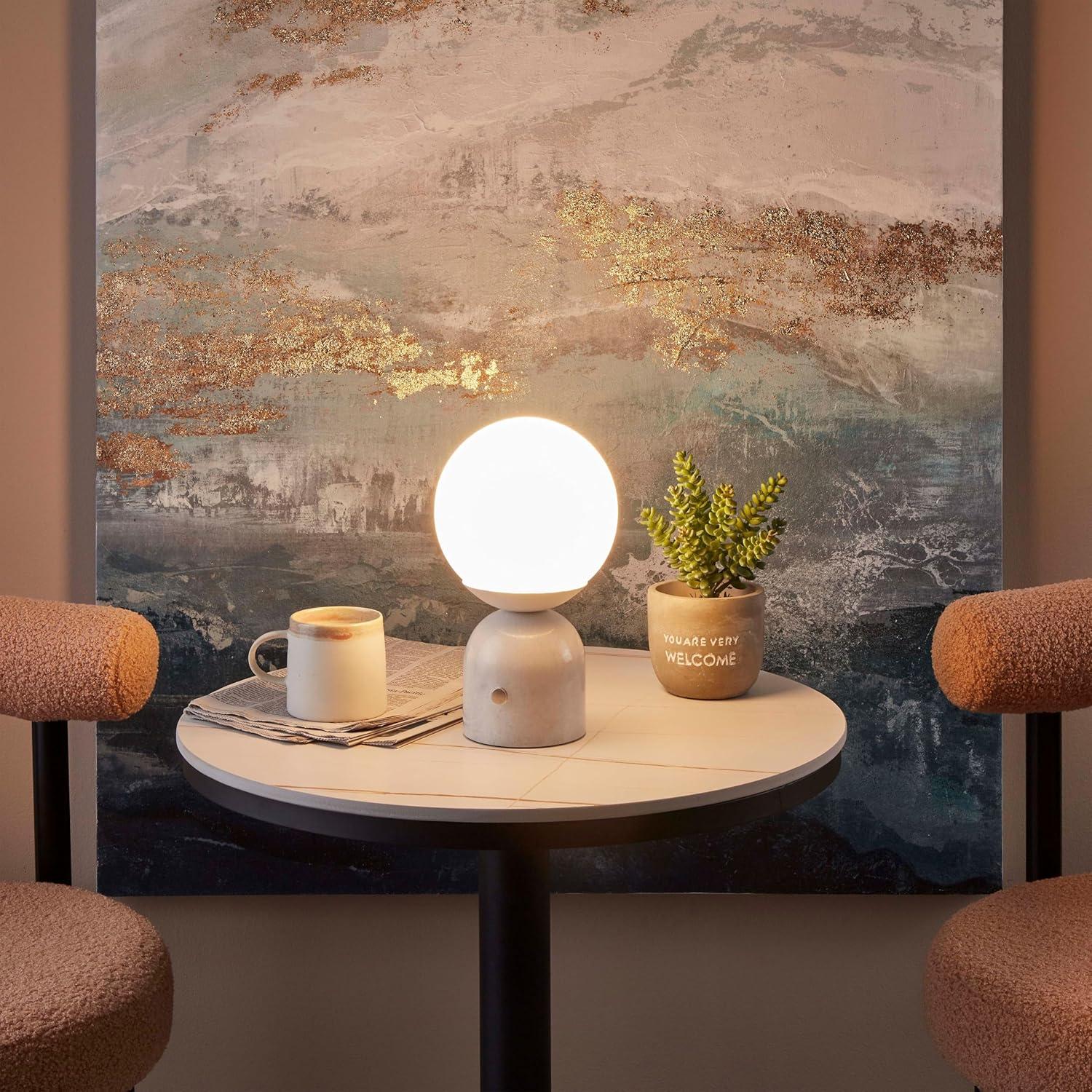 Brightech Mila 9.85 in. Mid-Century Modern Integrated LED Bedside Table Lamp