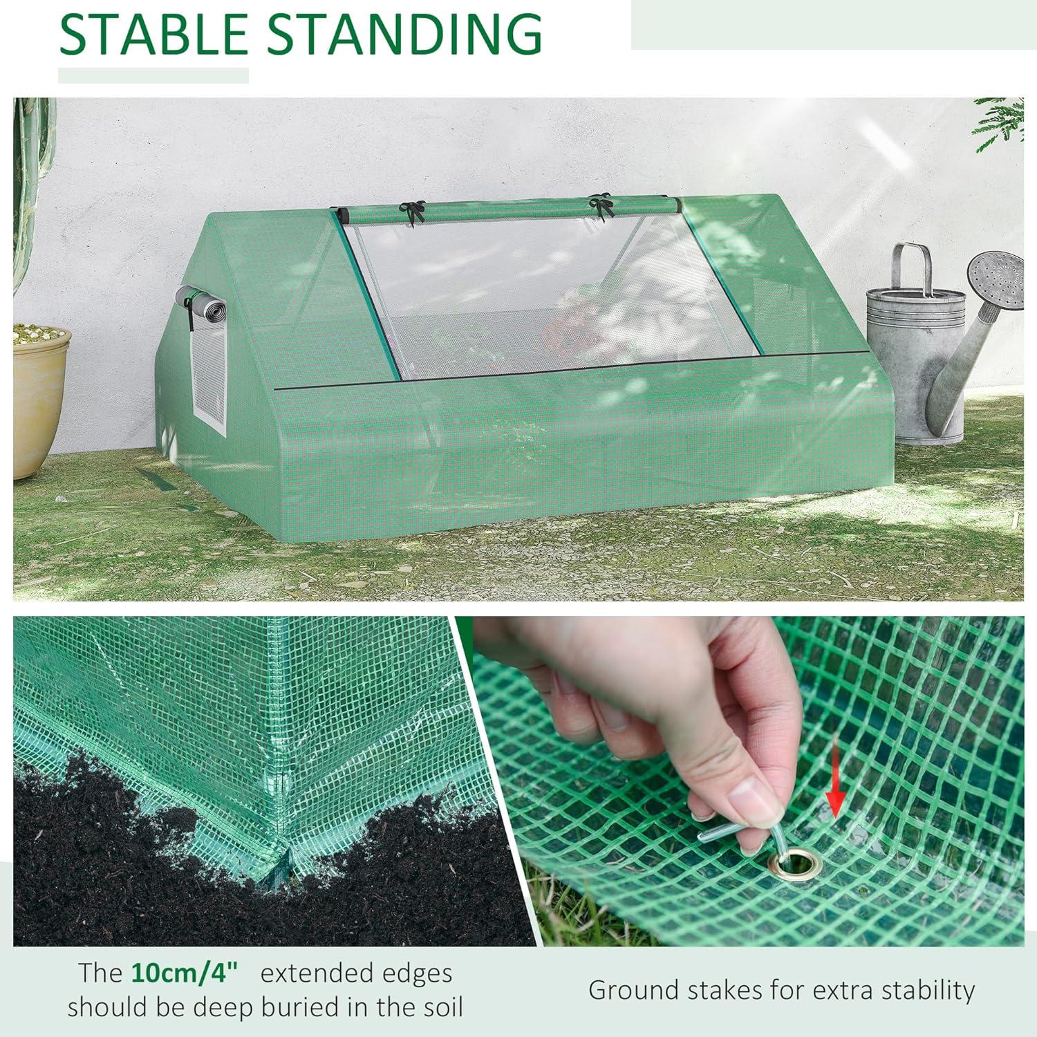 Green Polyethylene Mini Greenhouse with Alloy Steel Frame