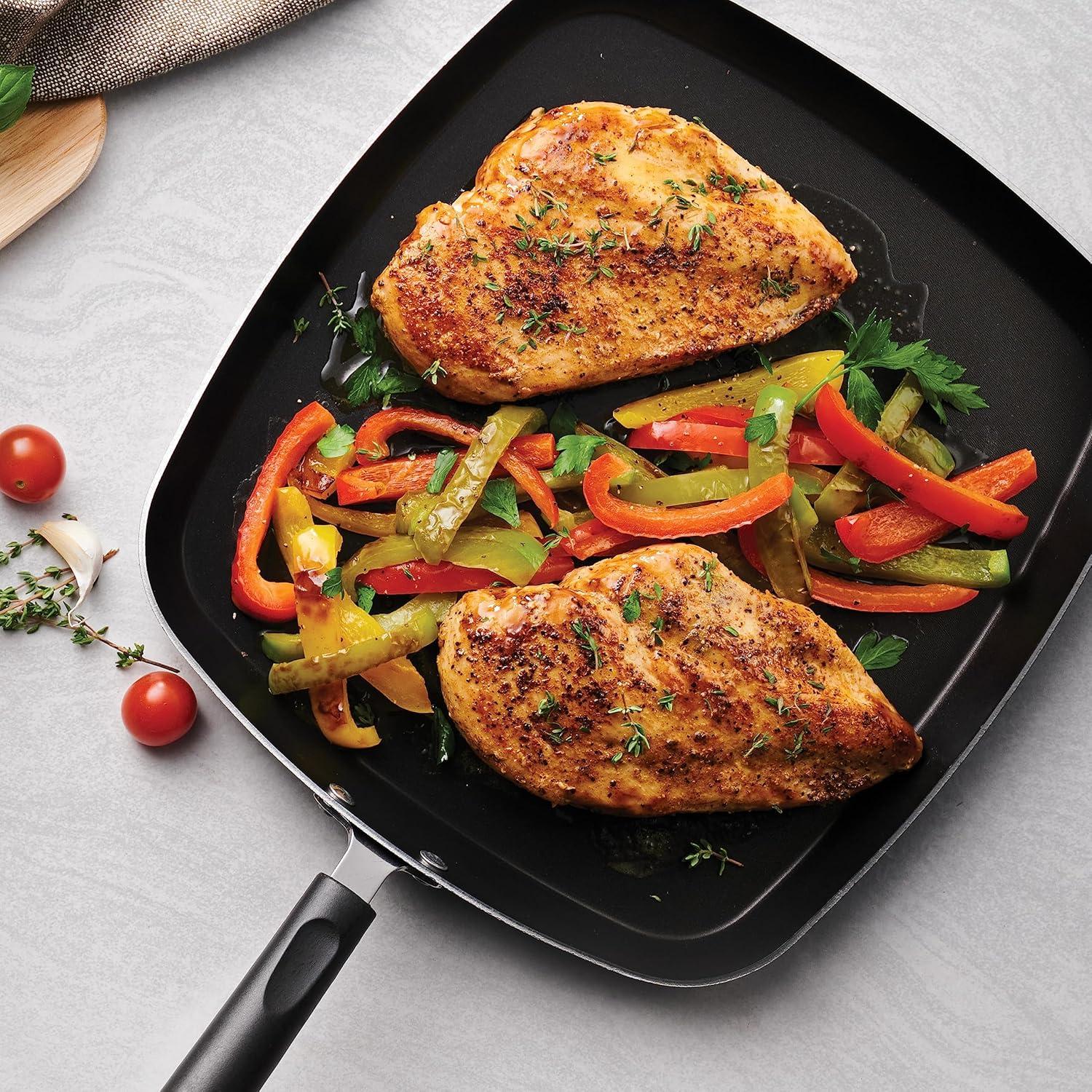 15-Piece Silver Nonstick Aluminum Cookware Set with Utensils