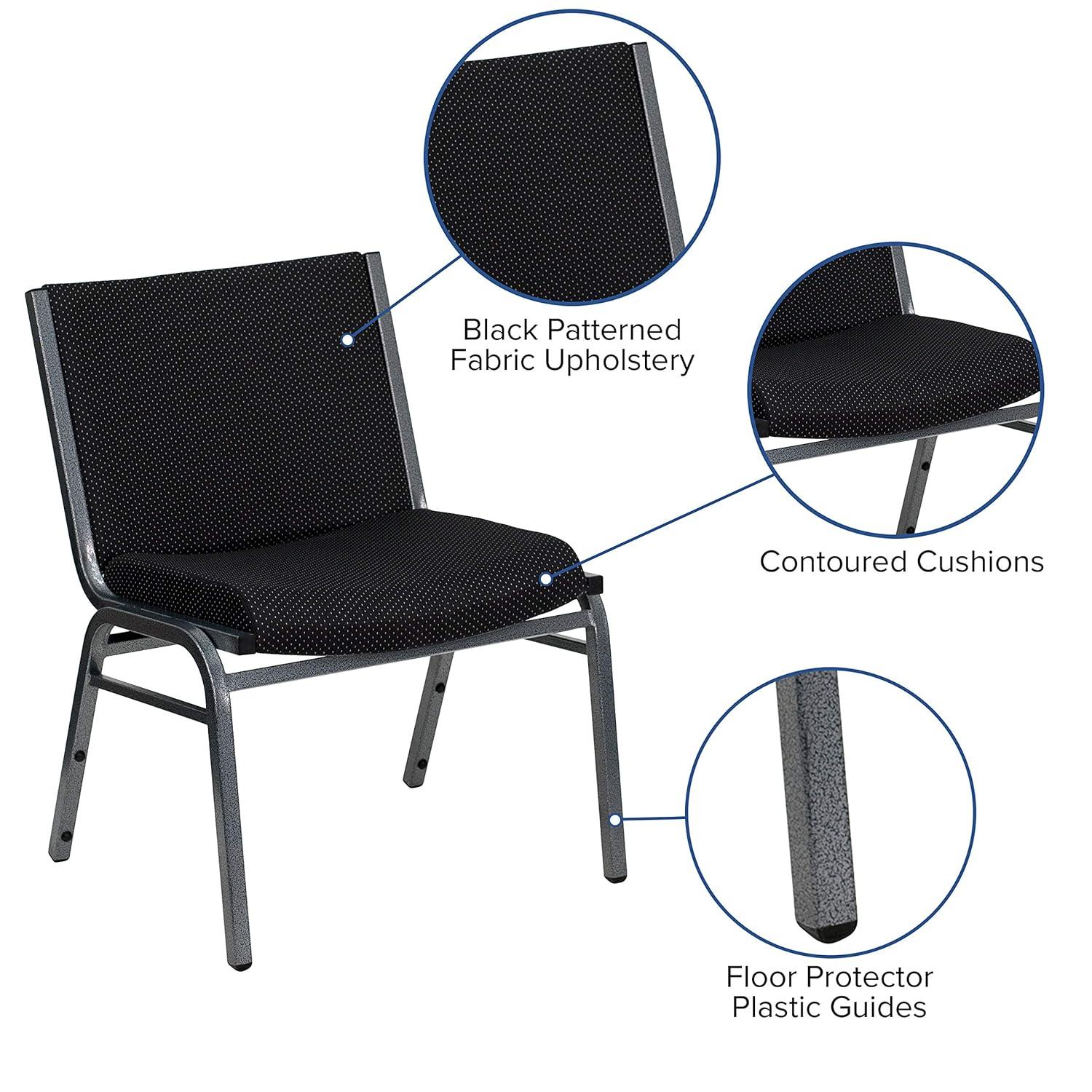 Flash Furniture Divine Multipurpose Big & Tall 1000 lb. Rated Stacking Guest Chairs for Business or Home Use (Set of 2)