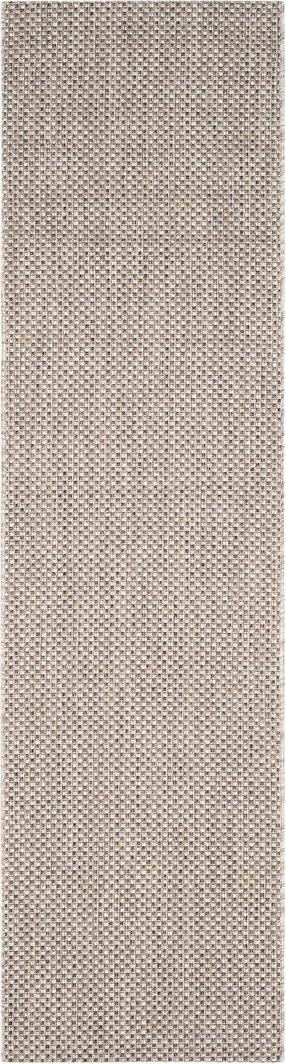 SAFAVIEH Courtyard Finnian Solid Indoor/Outdoor Runner Rug, Beige/Brown, 2'3" x 18'