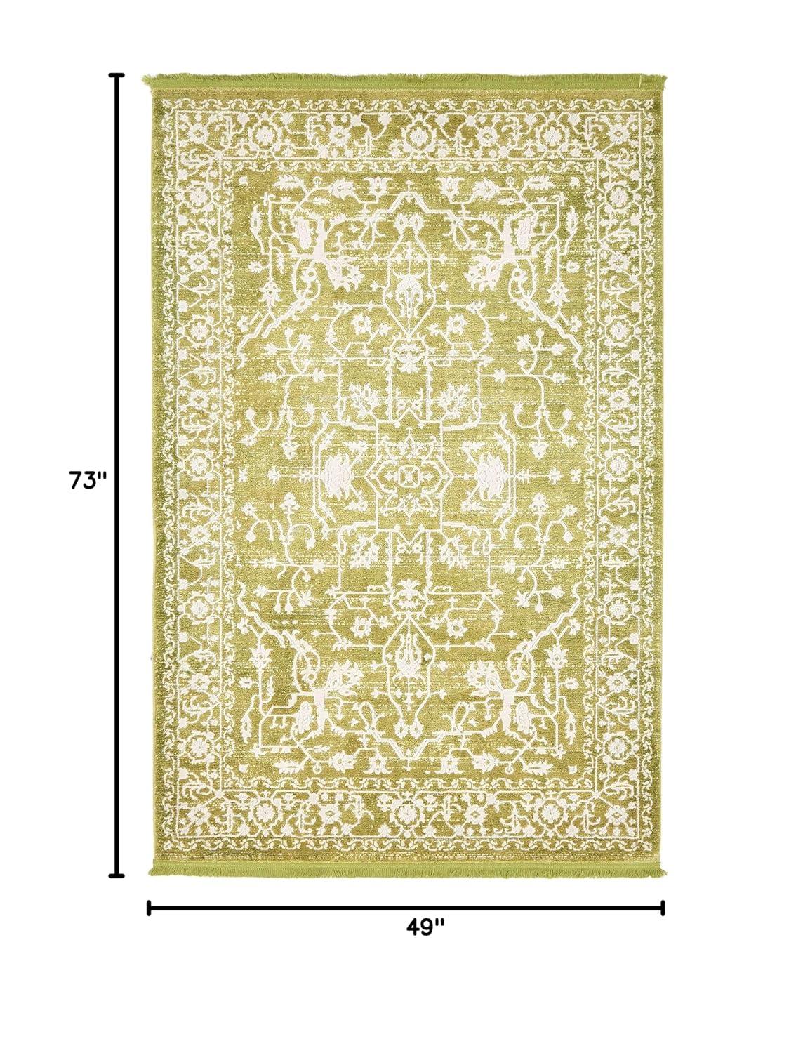Unique Loom New Classical Collection Area Rug - Olympia (4' 1" x 6' 1" Rectangle Light Green/Ivory)