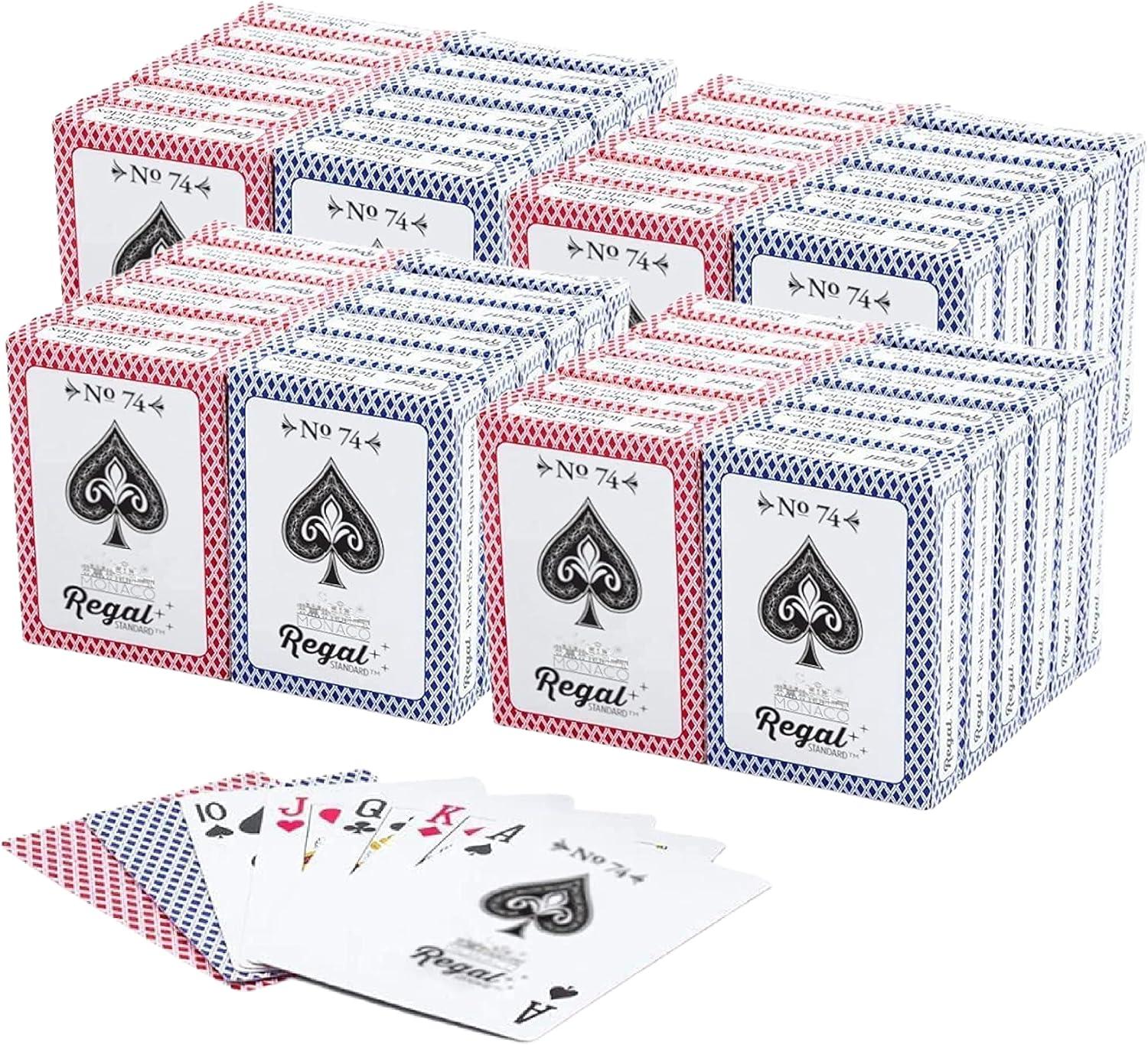 Regal Games, Monaco Casino Standard Playing Cards, Versatile Game Option, 48 Pack (24 Red Deck, 24 Blue Deck)
