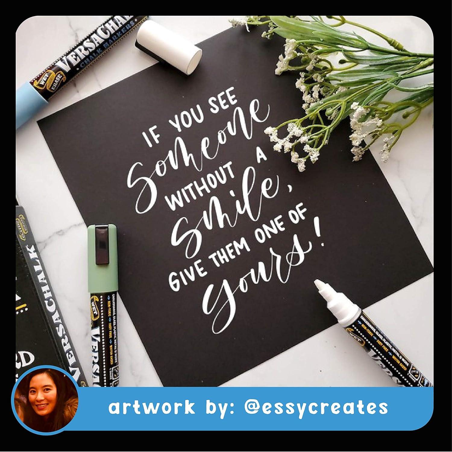 VersaChalk VersaChalk White Liquid Chalk Markers - 2 set, Wet Erase, for Chalkboards & Glass