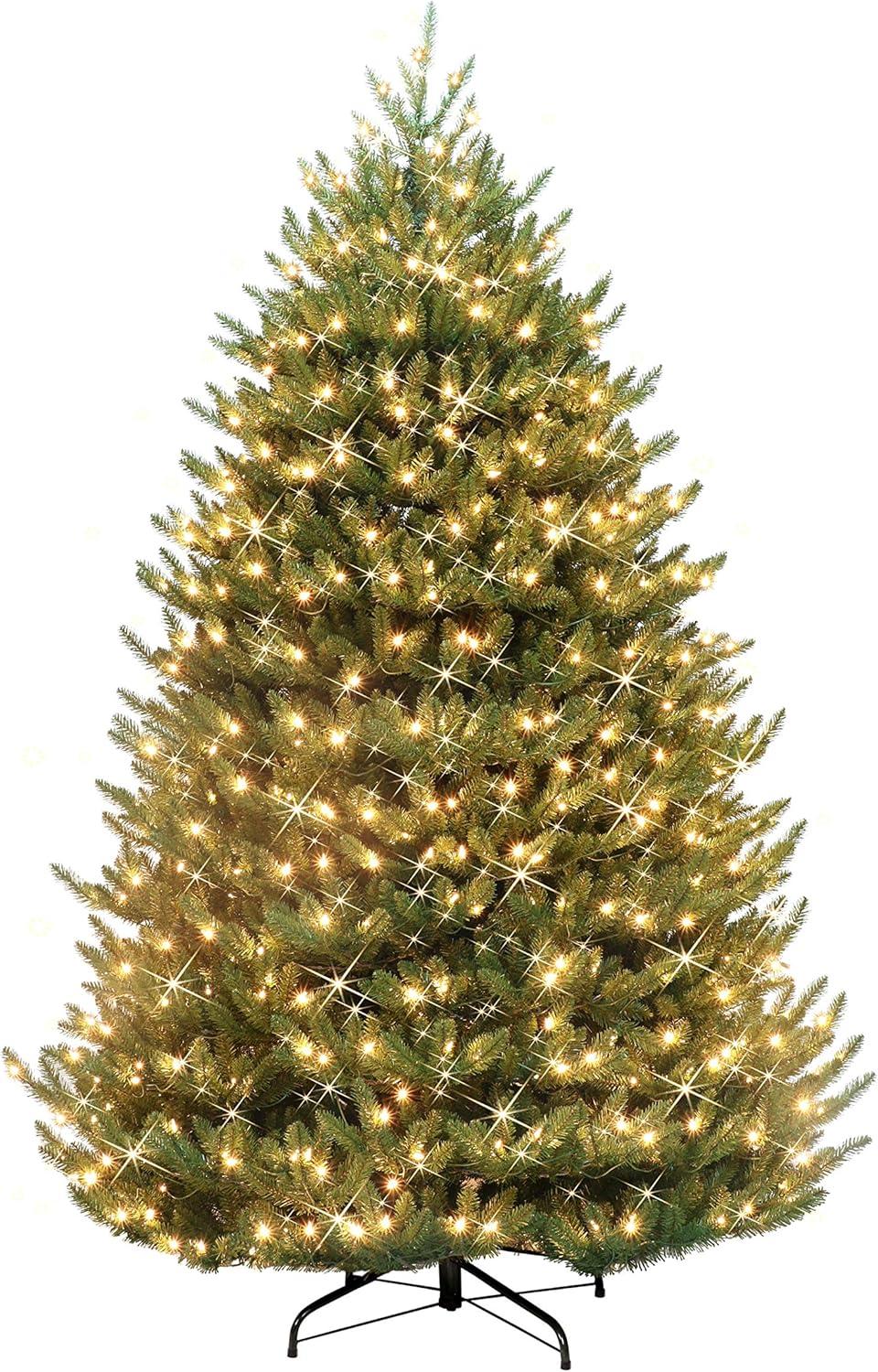 Puleo International 7.5' Canadian Balsam Fir Artificial Christmas Tree with 1000 Clear LED Lights