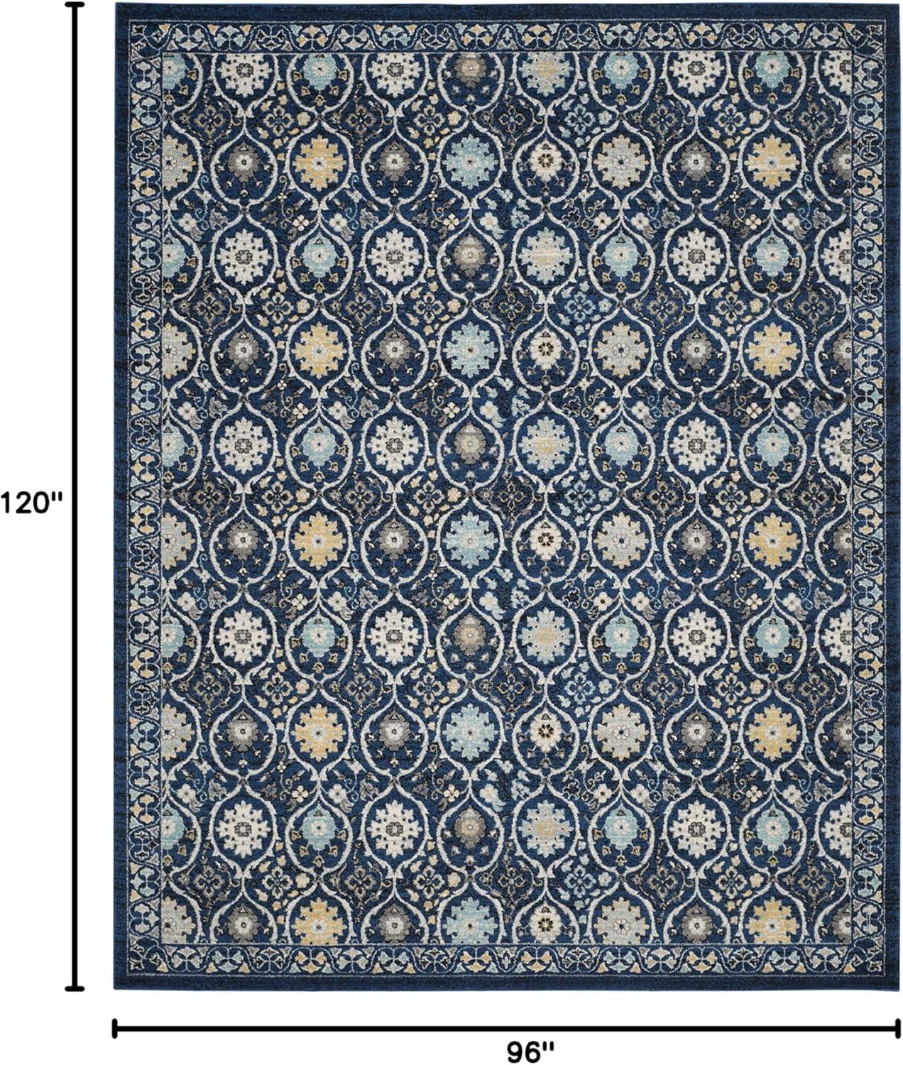 Evoke EVK210 Power Loomed Area Rug - Royal/Ivory - 8'x10' - Safavieh.