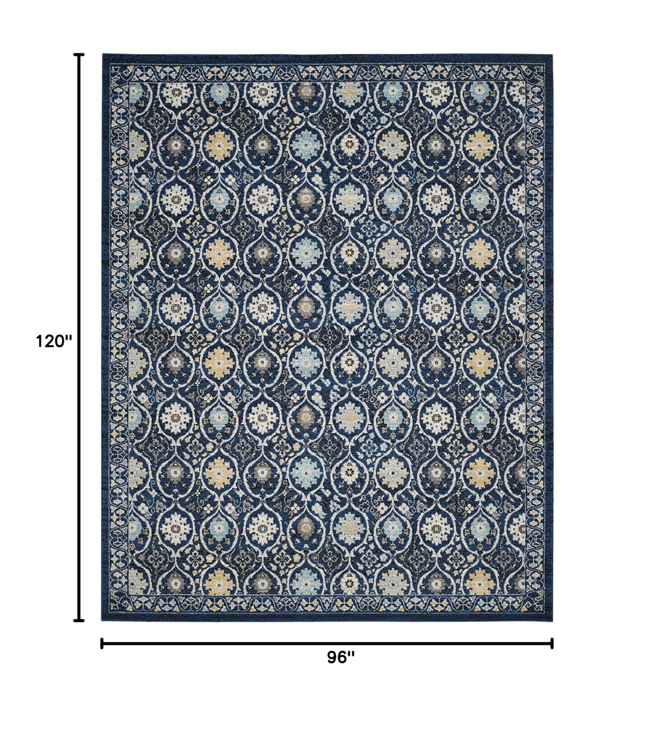 Evoke EVK210 Power Loomed Area Rug - Royal/Ivory - 8'x10' - Safavieh.