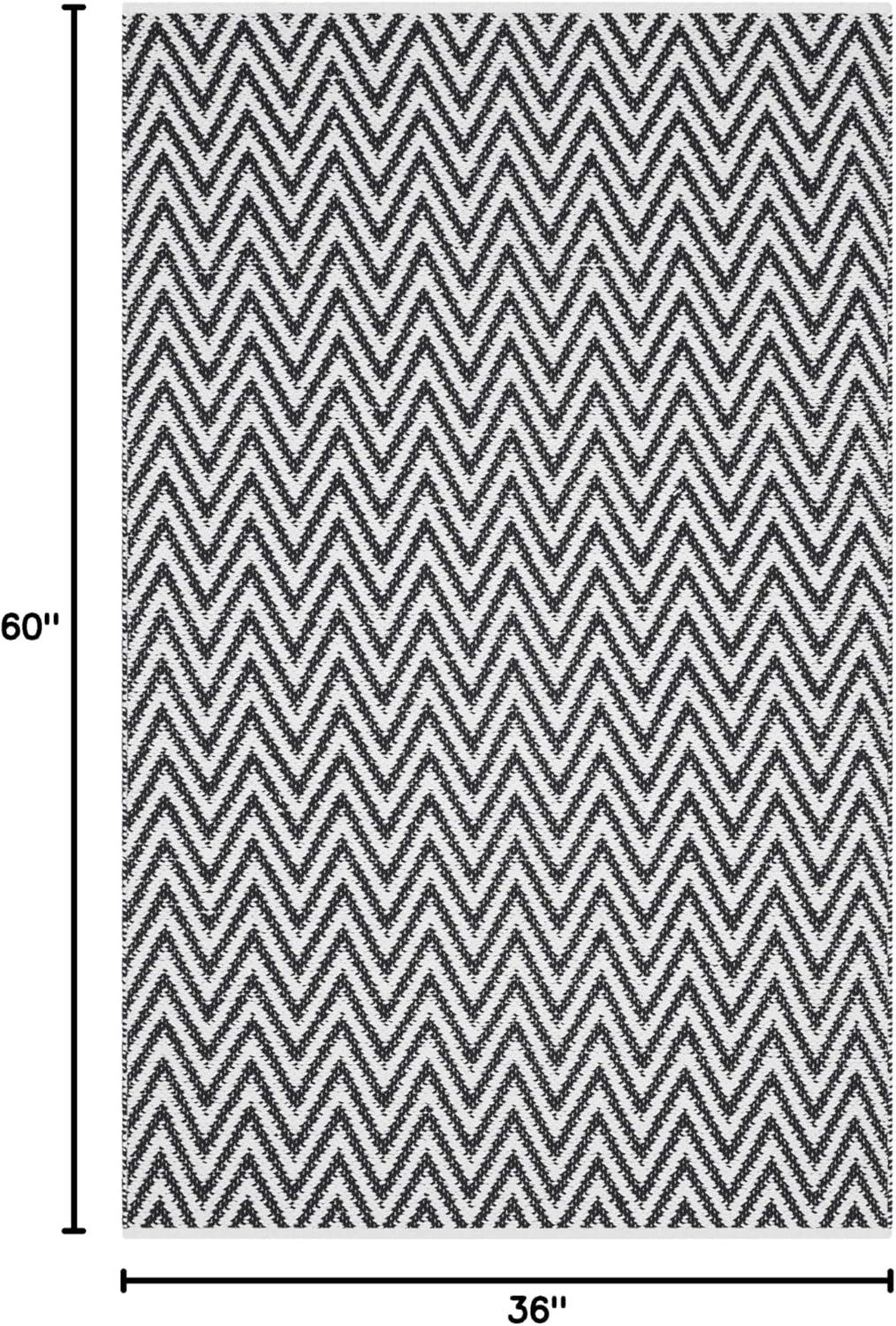 Montauk MTK812 Hand Woven Area Rug - Black/Ivory - 3'x5' - Safavieh.