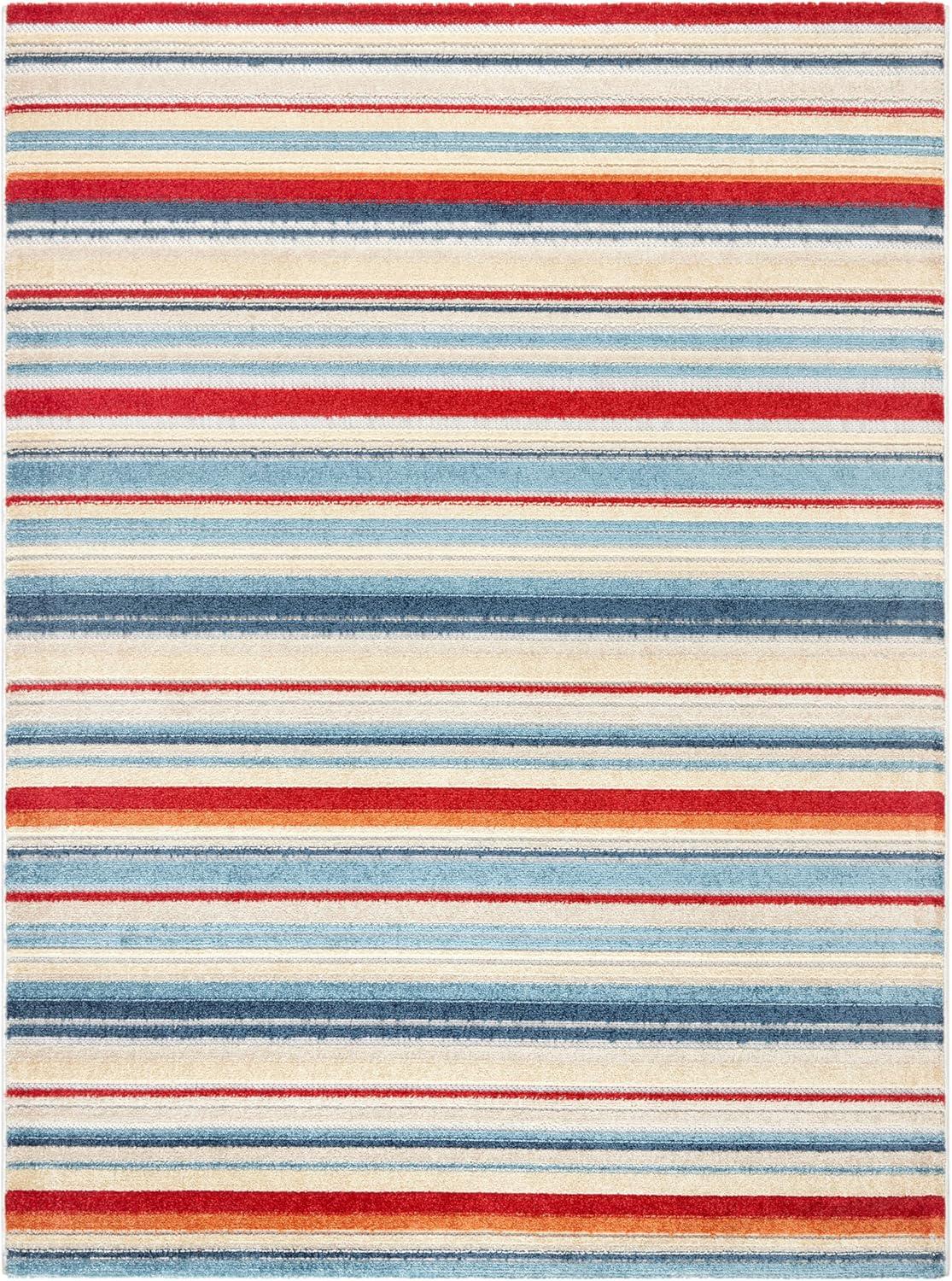 TOWN & COUNTRY EVERYDAY Rio Multicolor Stripe Indoor Outdoor Area Rug