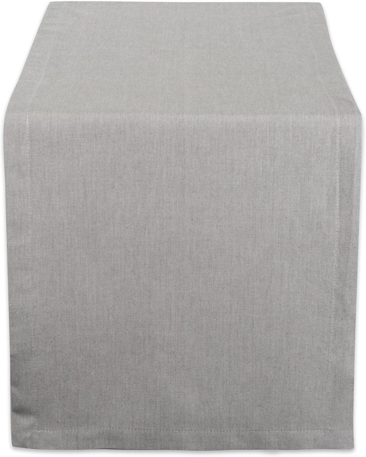 Gray Cotton Chambray Table Runner 14" x 72"