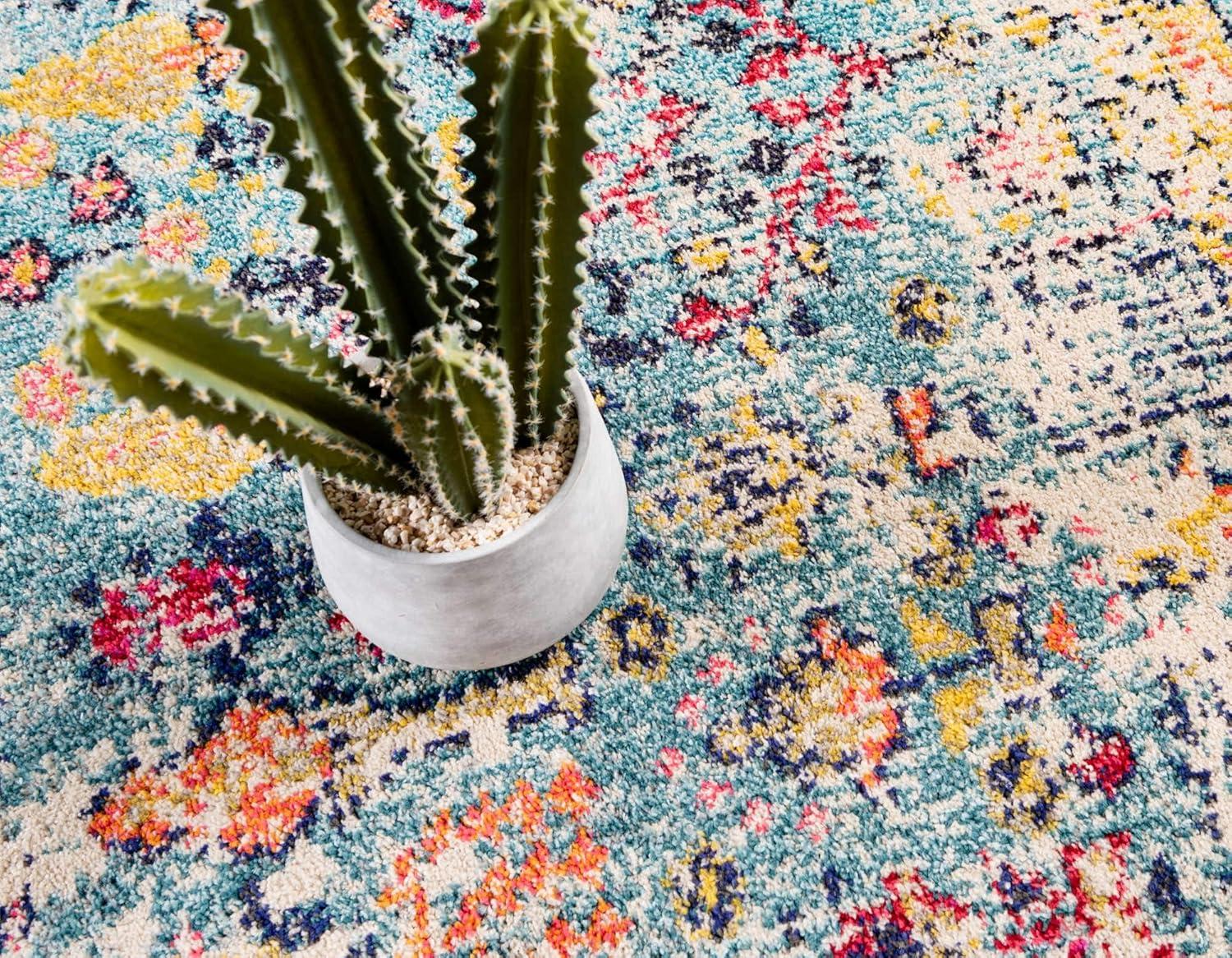 Unique Loom Monterey Collection Area Rug - Adobe (8'  x 10' Rectangle Blue/Beige)