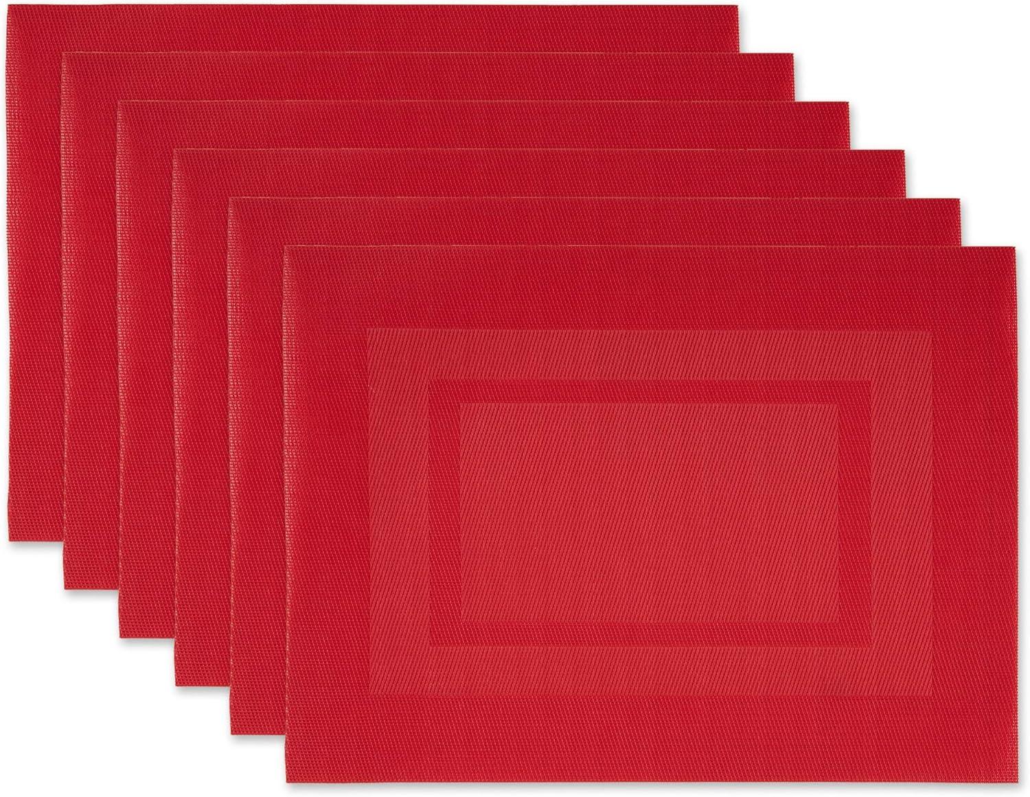 Tango Red Vinyl Doubleframe Indoor Placemats Set of 6