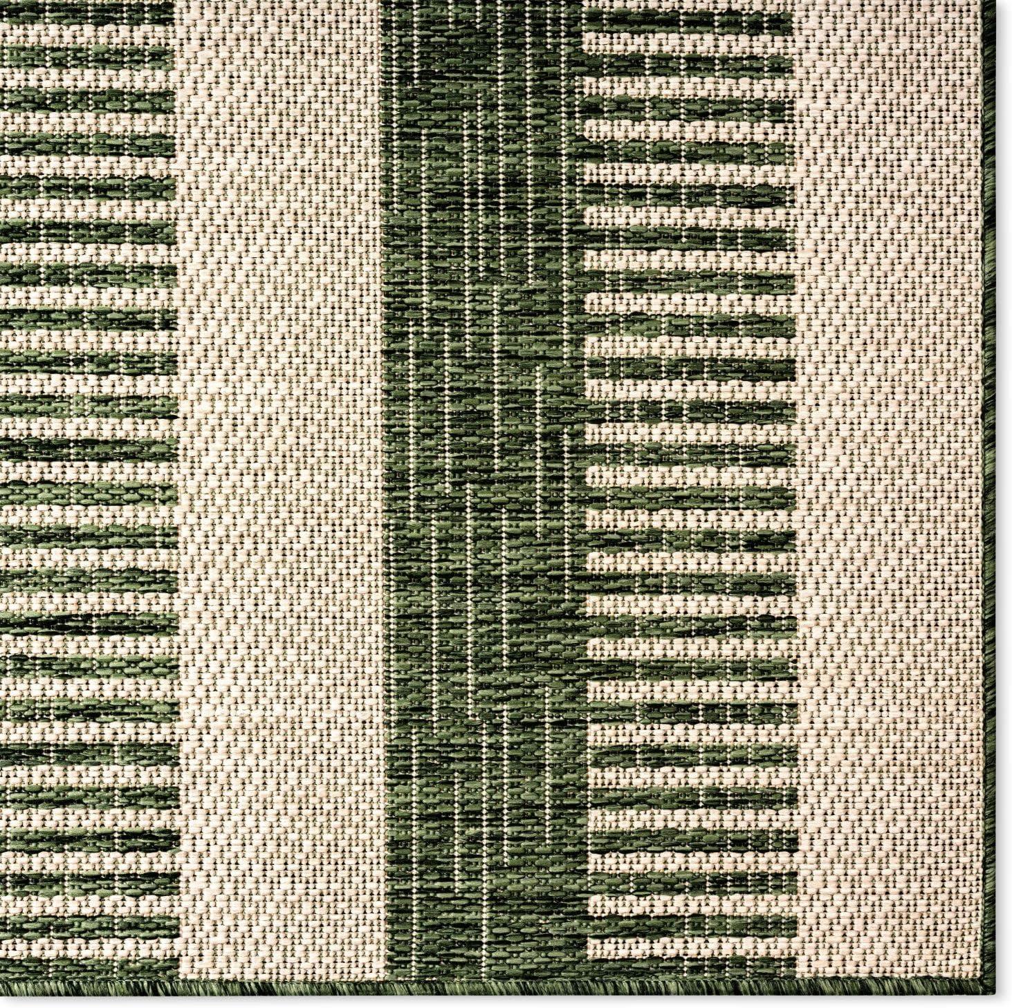 Nicole Miller Striped Light Green/Ivory Indoor / Outdoor Area Rug