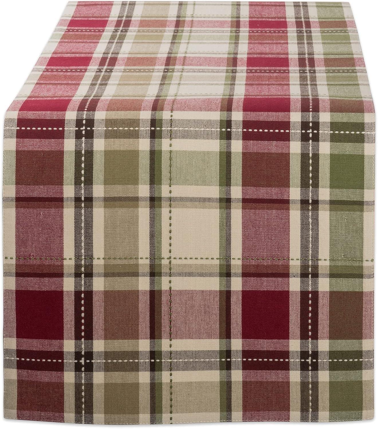 Homespun Plaid Table Runner 13x108