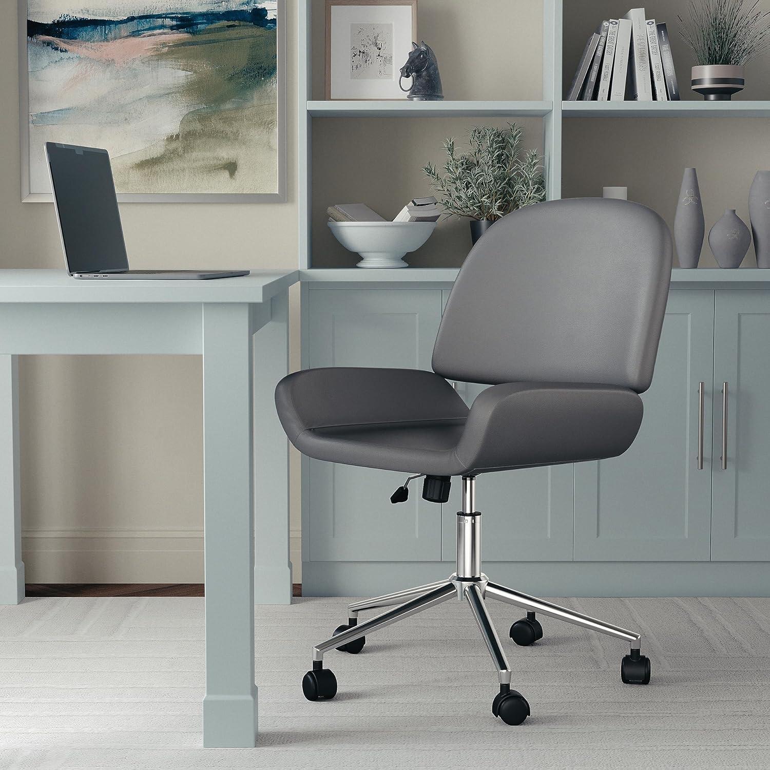 Hargrove Martha Stewart Upholstered Armless Swivel Home Office Chair