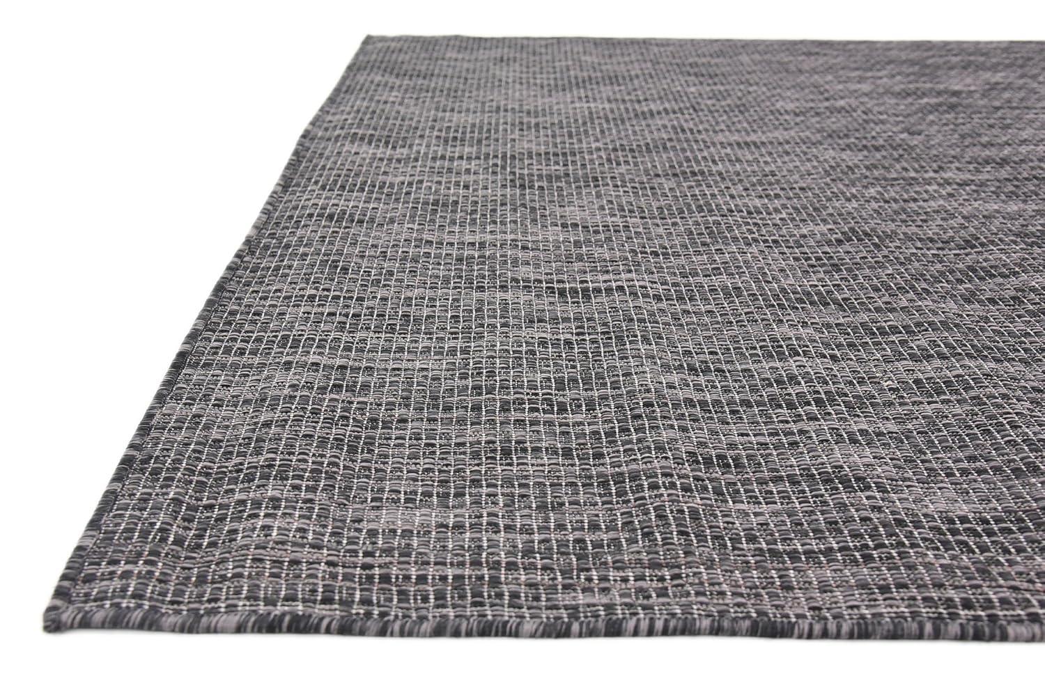 Unique Loom 5' 1 x 8' 0 Rectangle Indoor/Outdoor Solid Black Area Rug