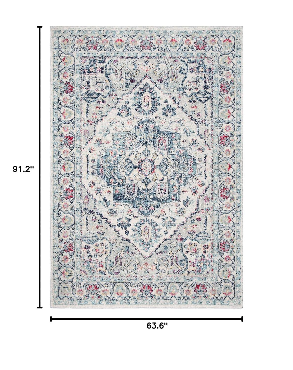 Madison 900 MAD930 Power Loomed Indoor Area Rug - Navy/Fuchsia - 5'3"x7'6" - Safavieh