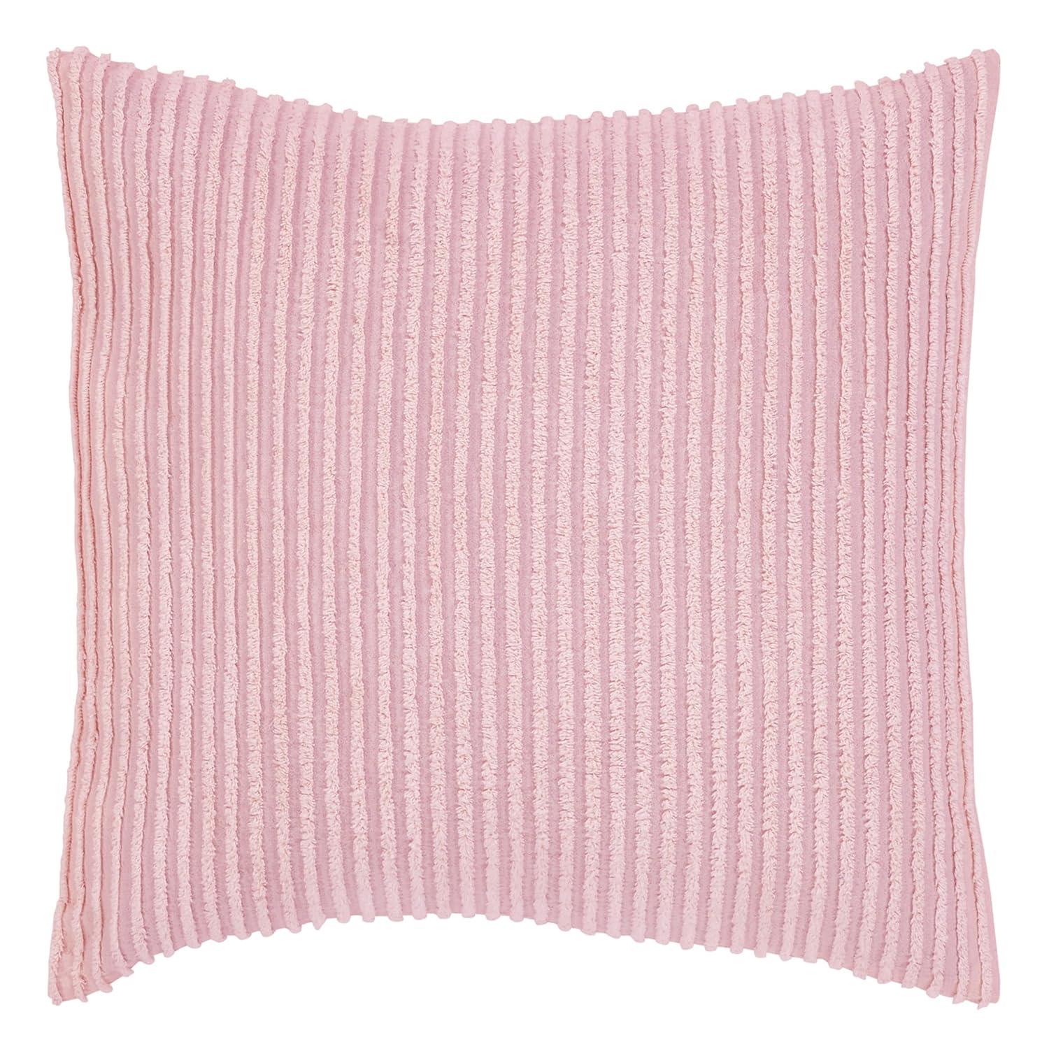 Better Trends Jullian Collection 100% Cotton Tufted Pillow Sham with Stripe Pattern Machine Washable Pillow Cover