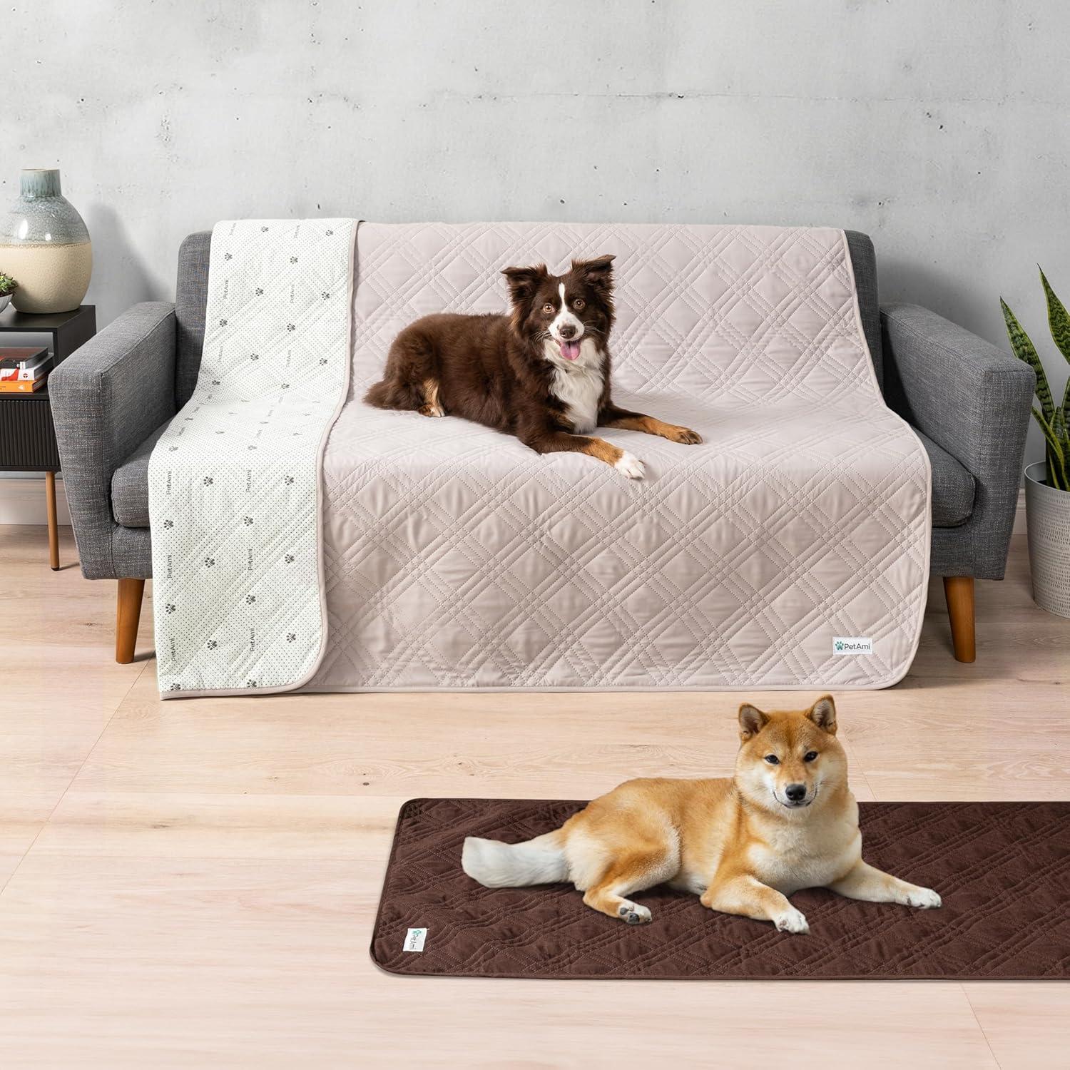 PetAmi Waterproof Dog Bed Couch Cover, Pet Cats Sofa Furniture Protector, Anti-Slip Soft Washable Blanket