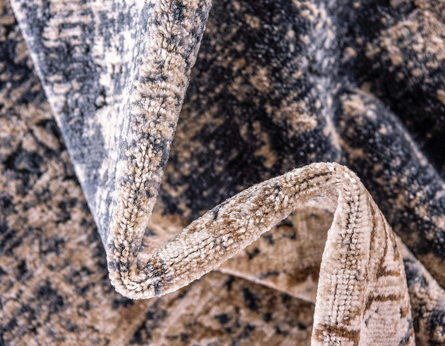 Unique Loom Chateau Collection Area Rug - Roosevelt (6' 1" x 9' Rectangle Slate Blue/Beige)