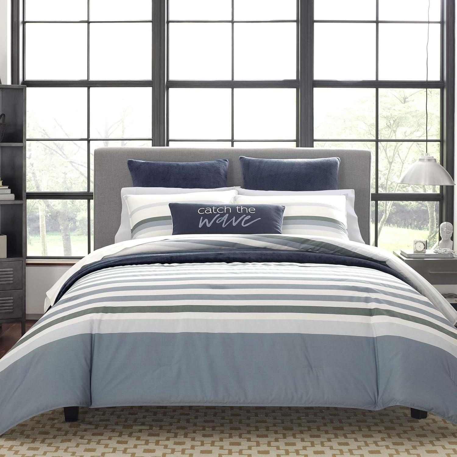 Nautica Lansier Cotton Grey Duvet Cover Set