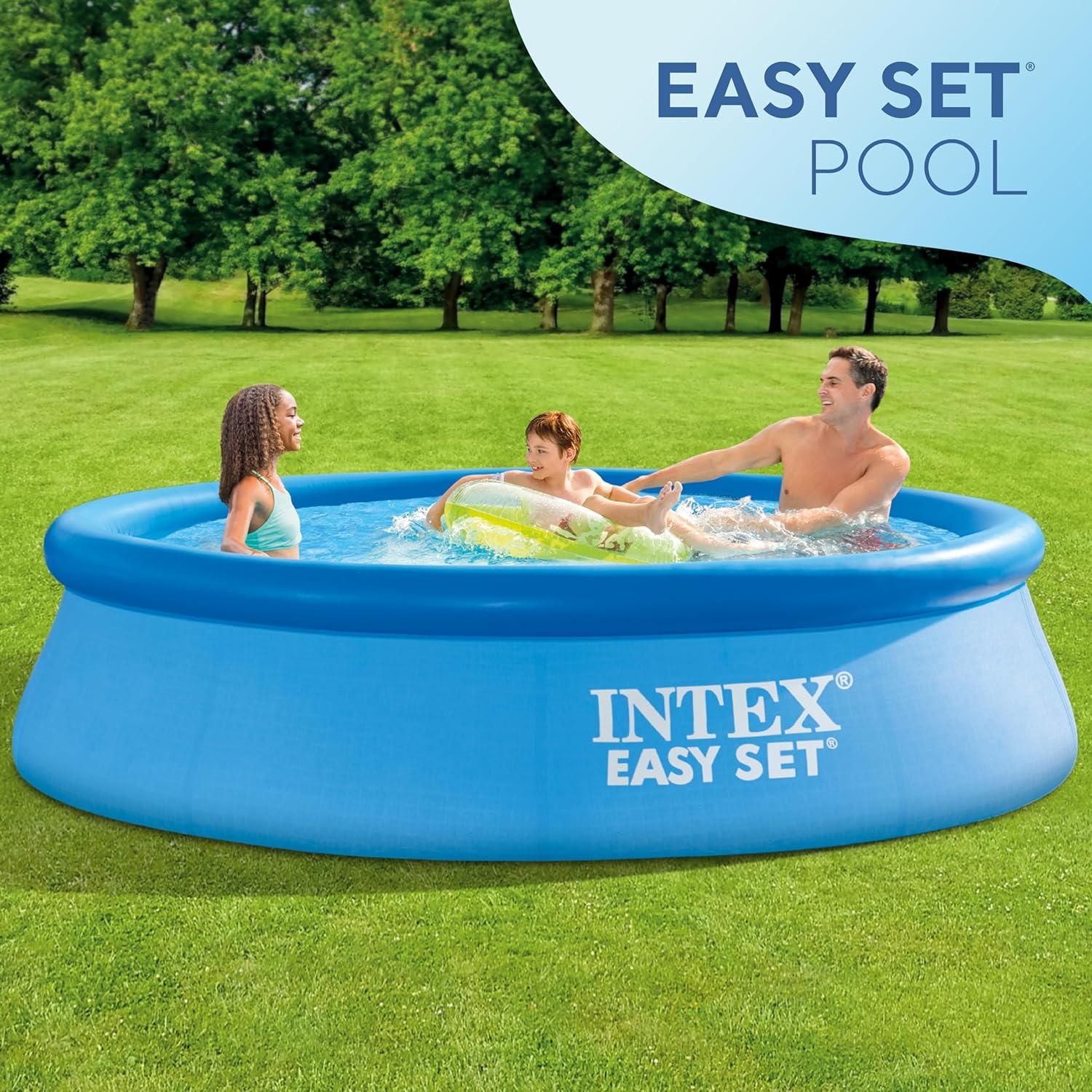 Intex 10' x 30" Easy Set Round Inflatable Above Ground Pool with Filter Pump
